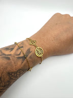 PULSERA DOBLE PROTECCION | ACERO | NUDO DE BRUJA Y TETRAGRAMATON