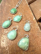 COLGANTE FACETADO  CRISOPRASA PLATA | ESPERANZA | CALMA