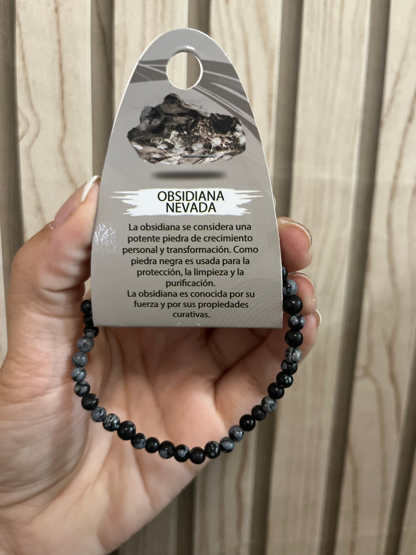 Pulsera de obsidiana nevada 4mm