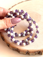 PULSERA COMBINADA INSOMNIO | AMATISTA Y HOWLITE