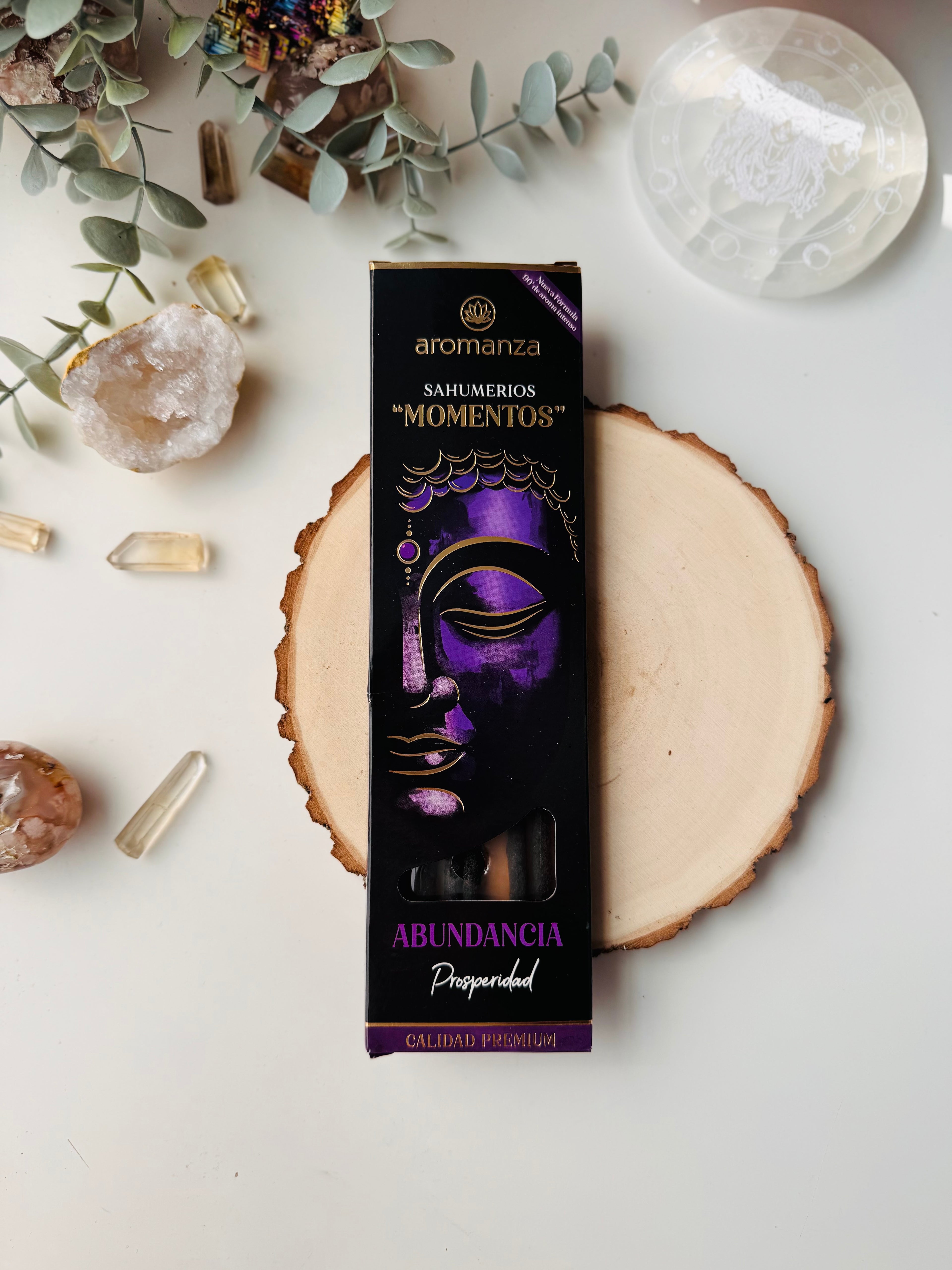 INCIENSO VARILLAS AROMANZA PREMIUM “MOMENTOS” | ABUNDANCIA 90 MINUTOS