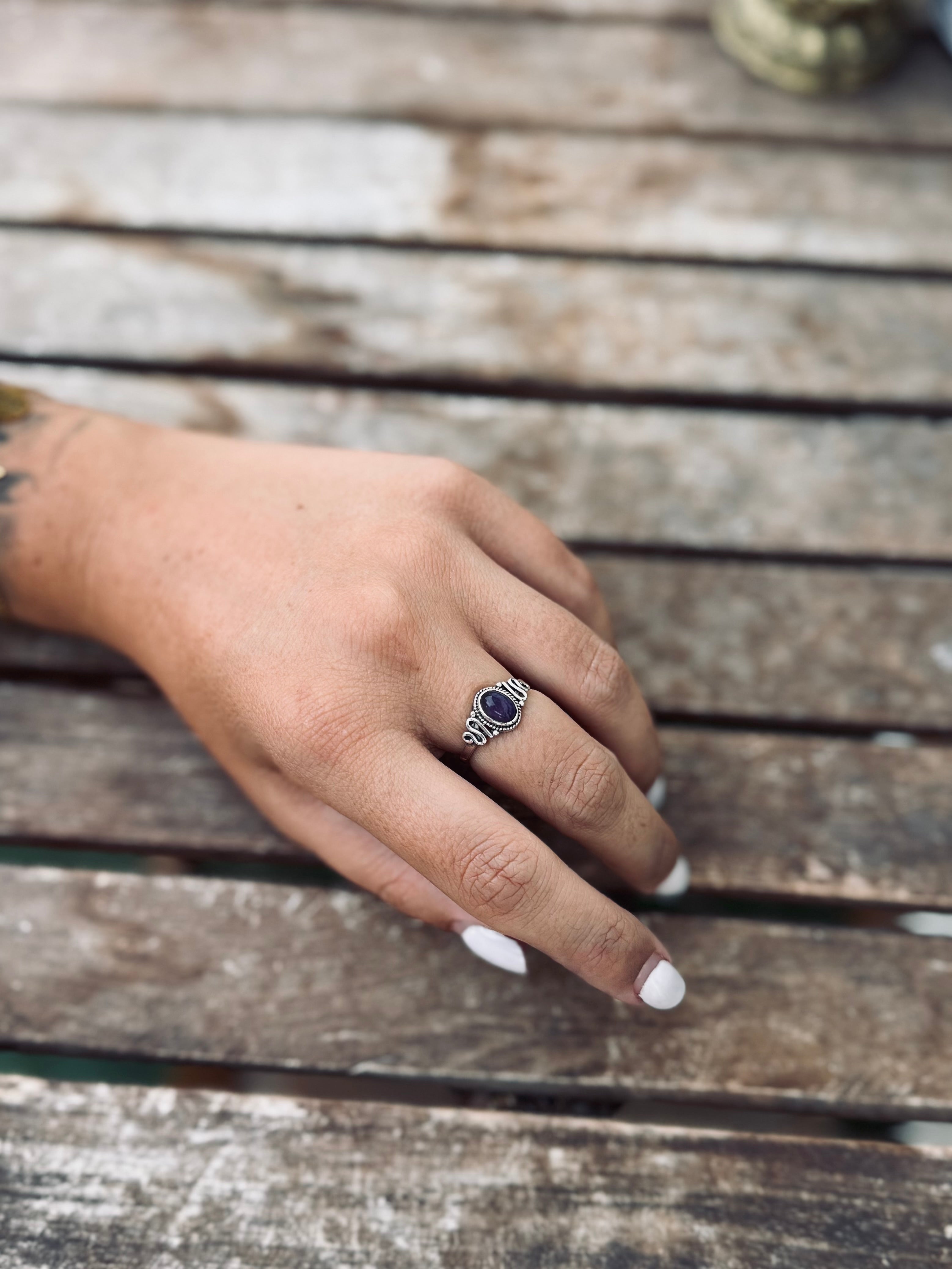 ANILLO BOHEMIO PLATA | AMATISTA T16