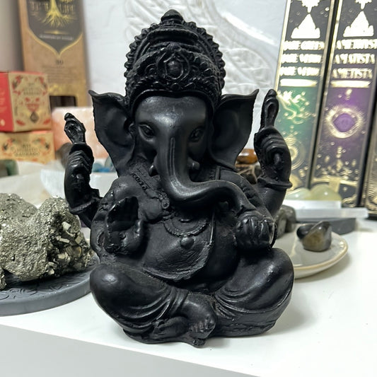 Ganesha resina negra 14cm