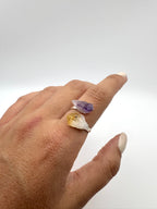 ANILLO CITRINO Y AMATISTA AJUSTABLE