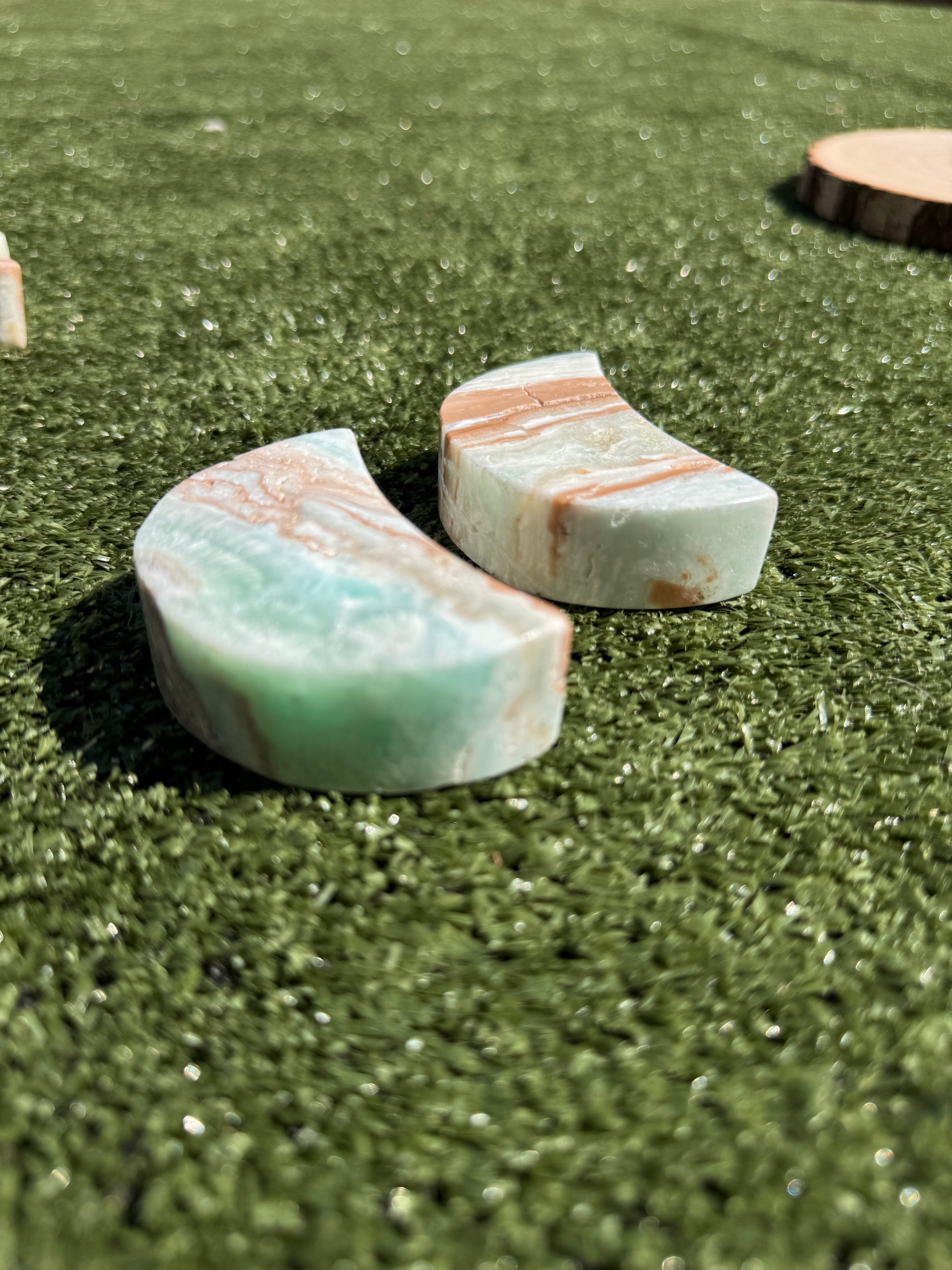 MEDIA LUNA DE CALCITA CARIBE | CALMA MENTAL | EQUILIBRIO EMOCIONAL