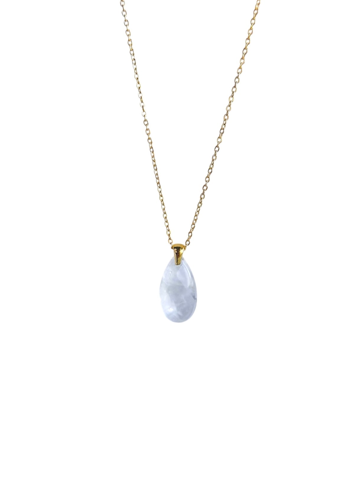 COLGANTE EN ACERO DORADO | FACETADO CUARZO | AMPLIFICADOR