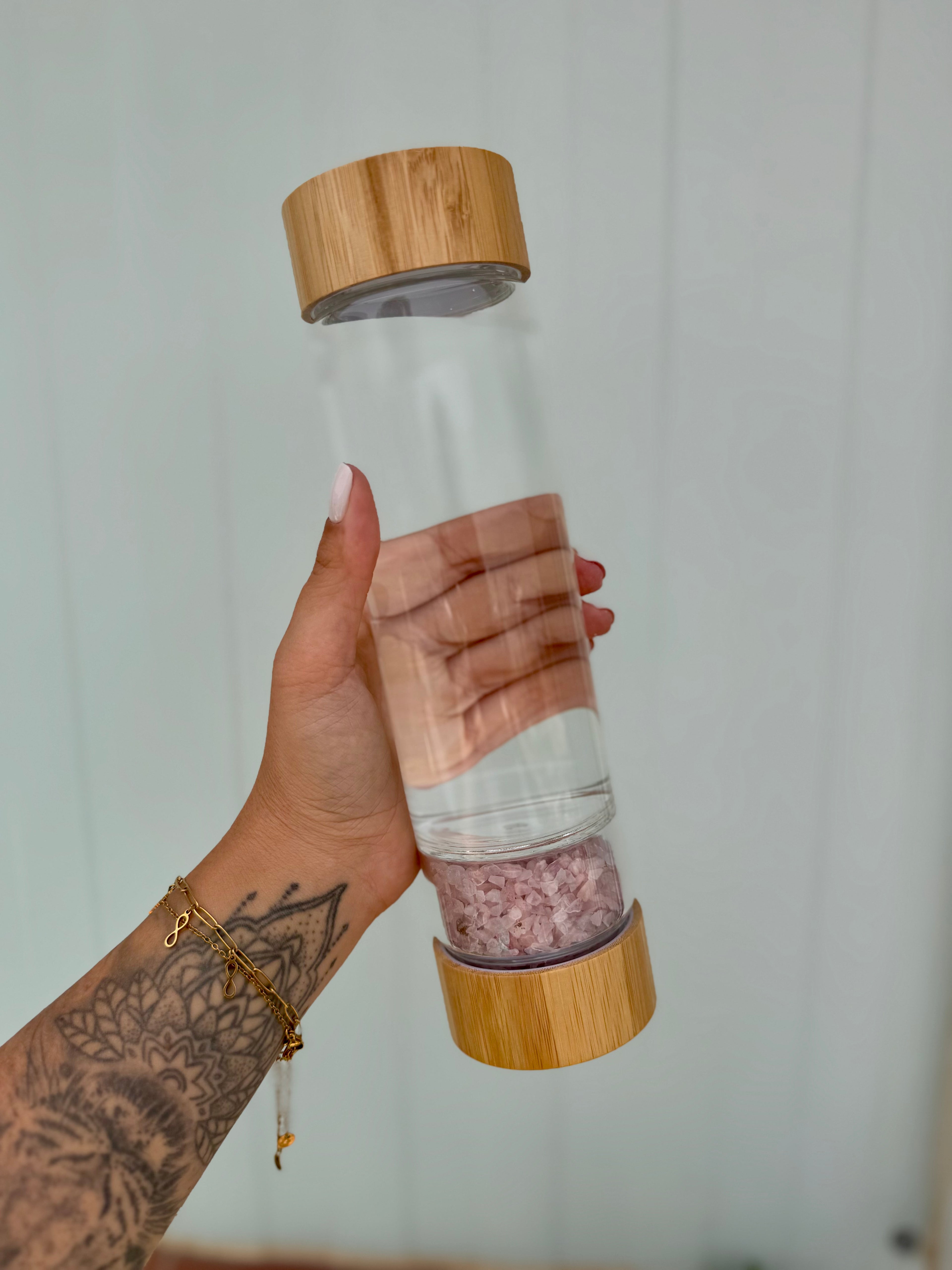 BOTELLA CRISTAL BAMBÚ + 1 BOLSA DE CHIPS 100g A ELEGIR