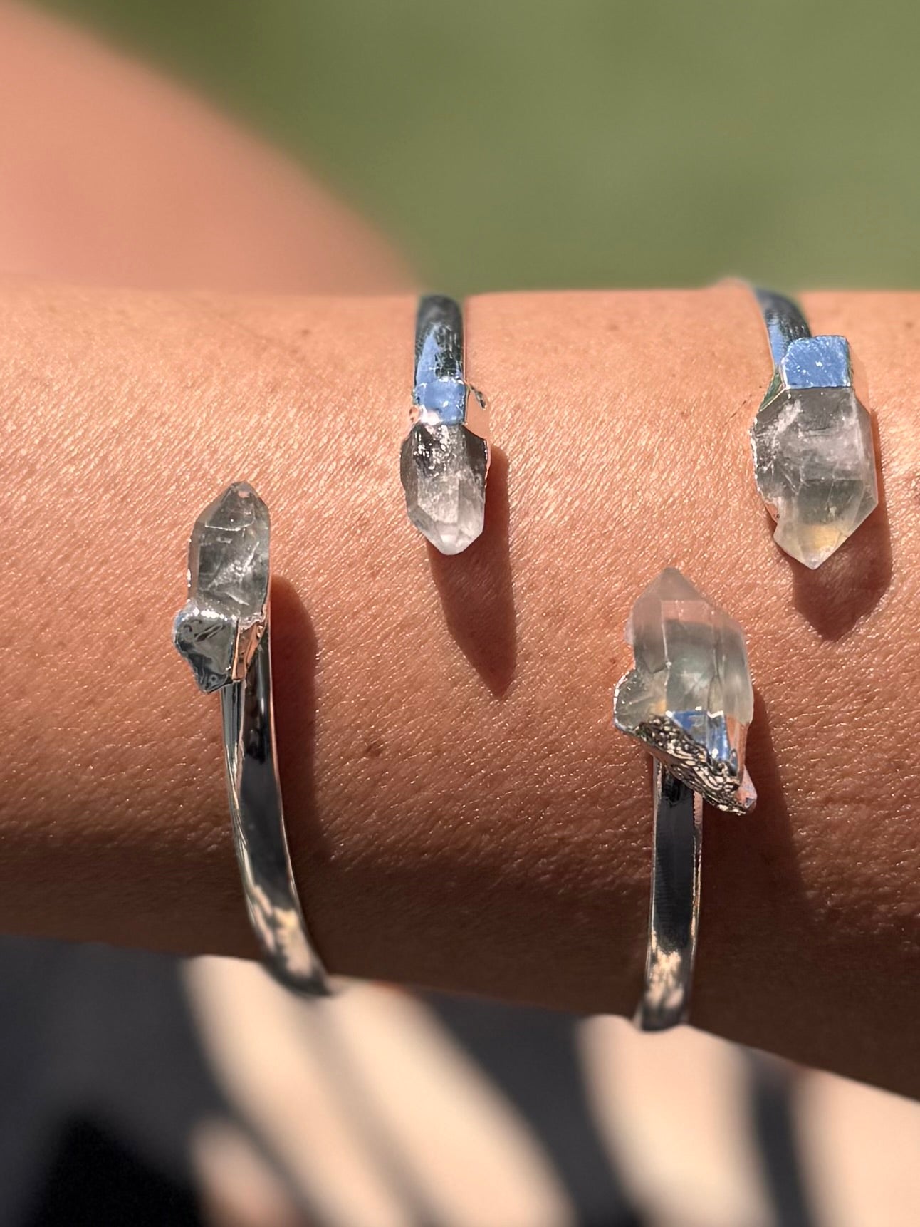 BRAZALETE EN BAÑO DE PLATA | CUARZO