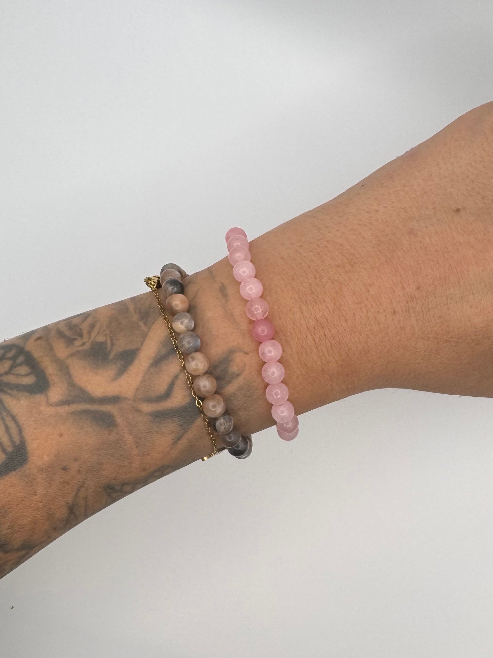 PULSERA ELÁSTICA CUARZO ROSA 6MM