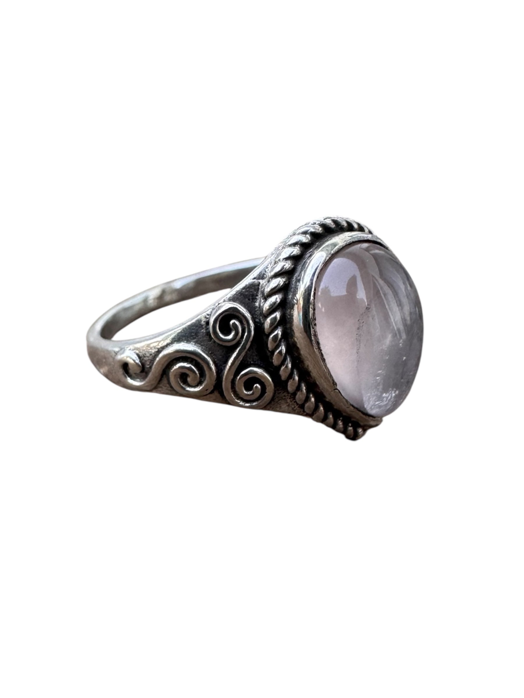 ANILLO BOHEMIO PLATA | CUARZO ROSA T13