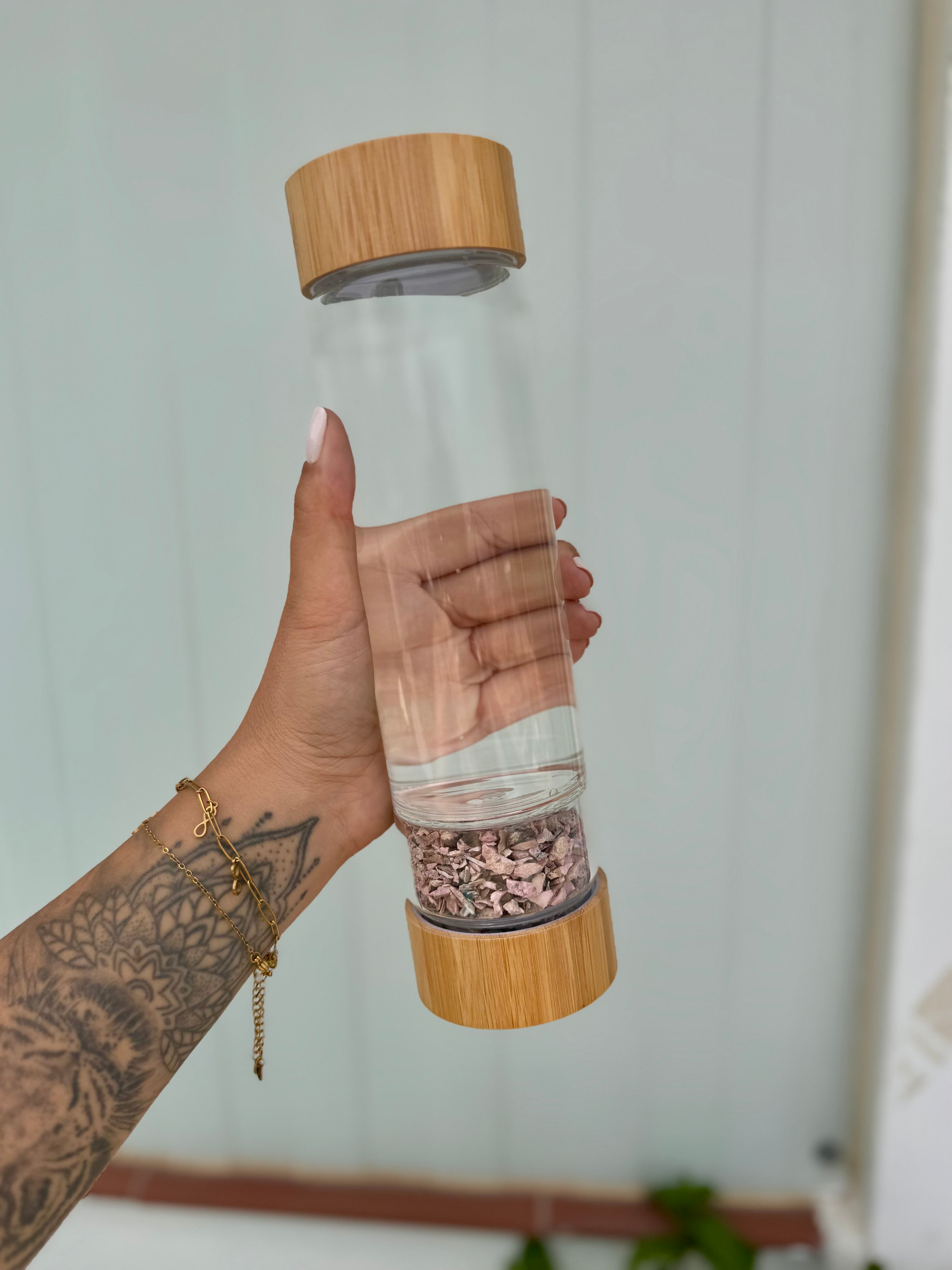 BOTELLA CRISTAL BAMBÚ + 1 BOLSA DE CHIPS 100g A ELEGIR