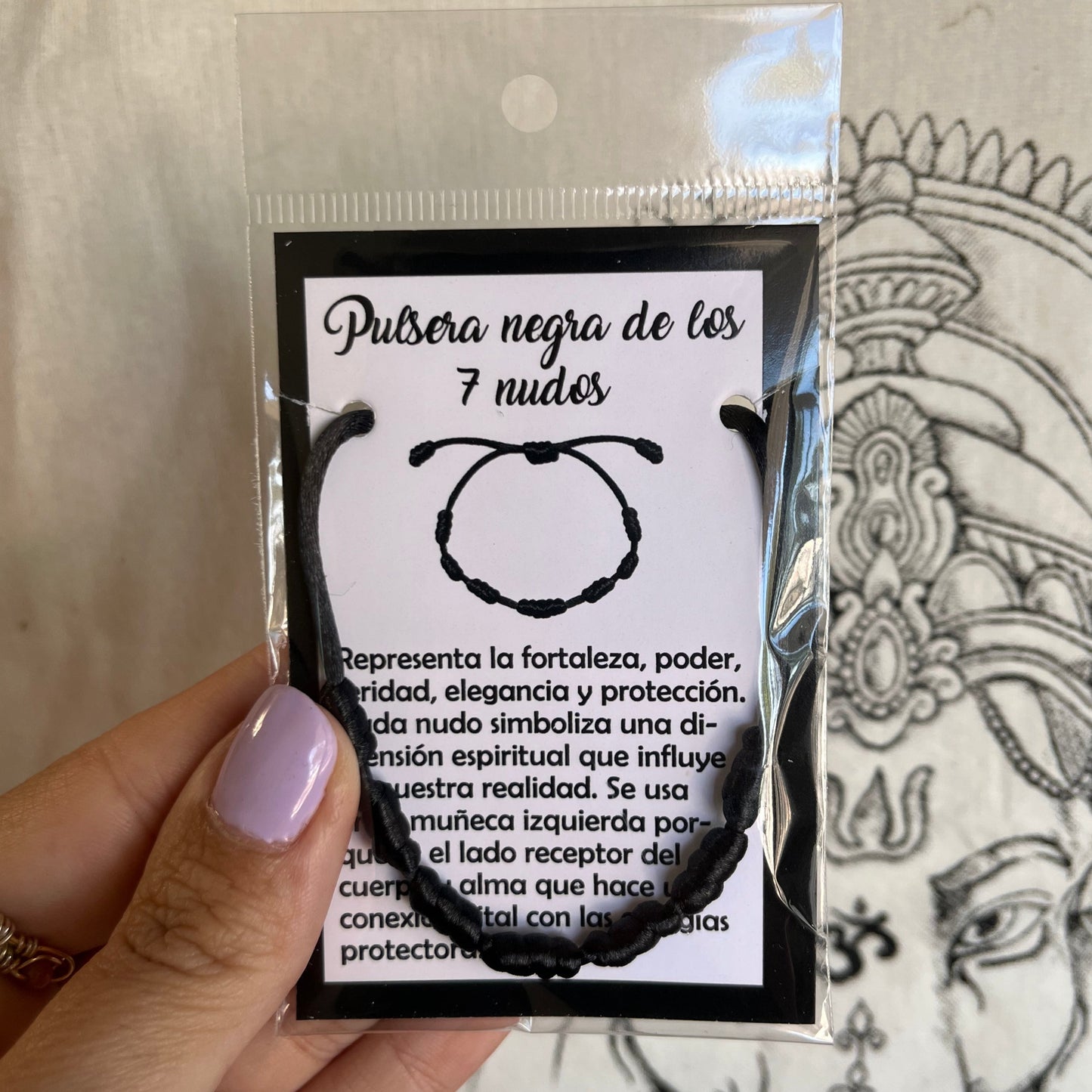 Pulsera de los 7 nudos negra