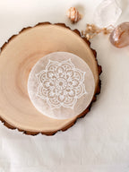 PLACA SELENITA 10CM MANDALA | RECARGA Y LIMPIEZA