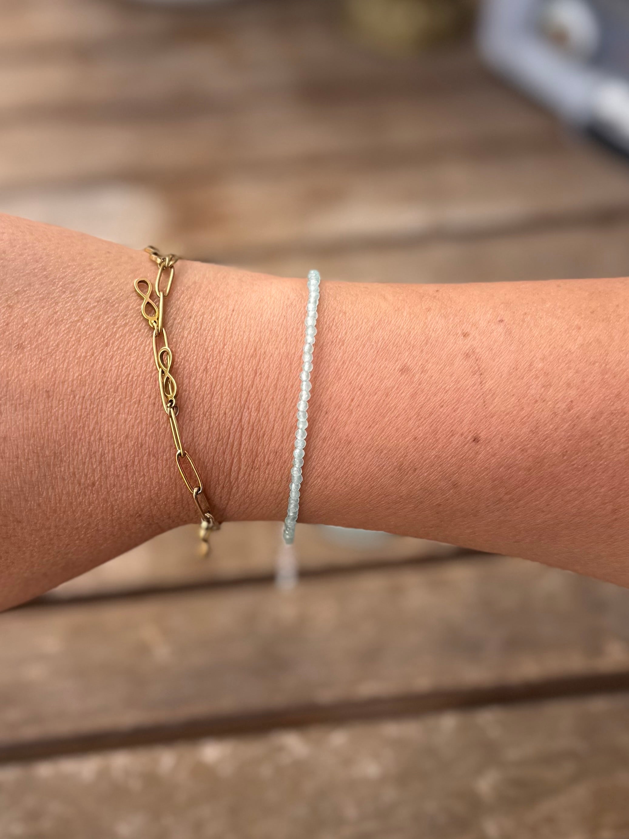 PULSERA FACETADA AGUAMARINA PLATA