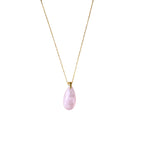 COLGANTE EN ACERO DORADO | FACETADO CUARZO ROSA | AMOR | AUTOESTIMA