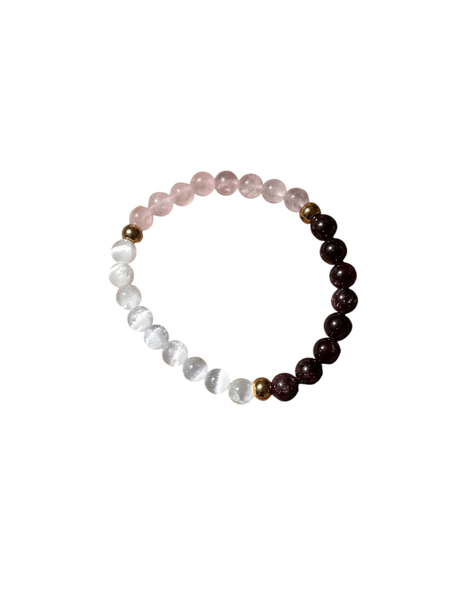 pulsera elastica de minerales mujer granate anti depresion