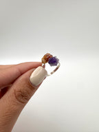 ANILLO CITRINO Y AMATISTA AJUSTABLE