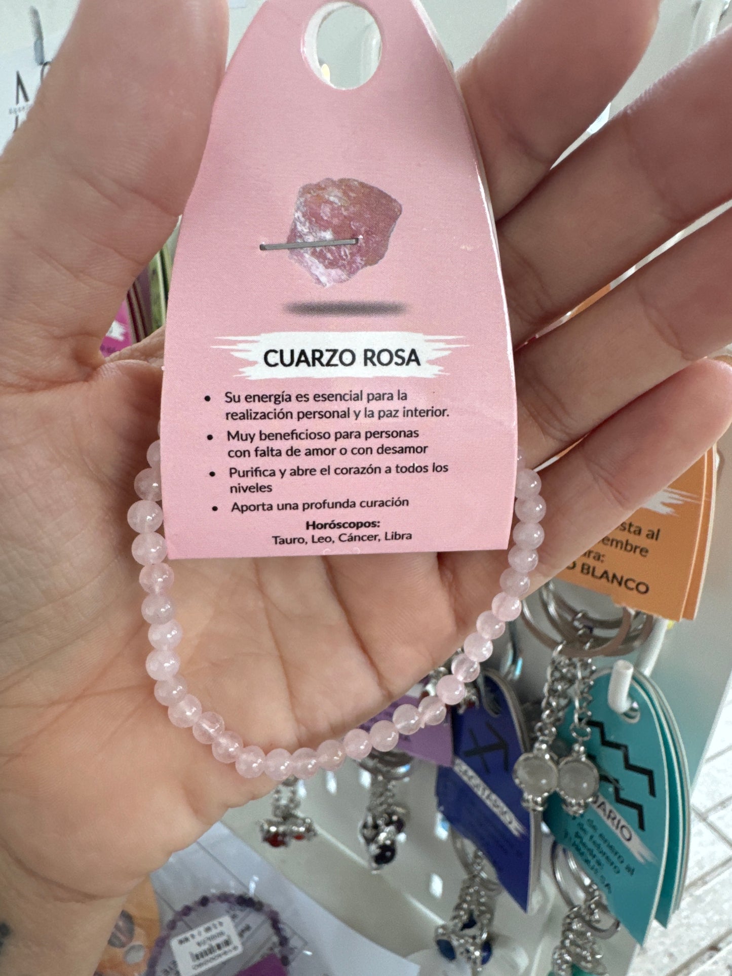 Pulsera cuarzo rosa 4mm