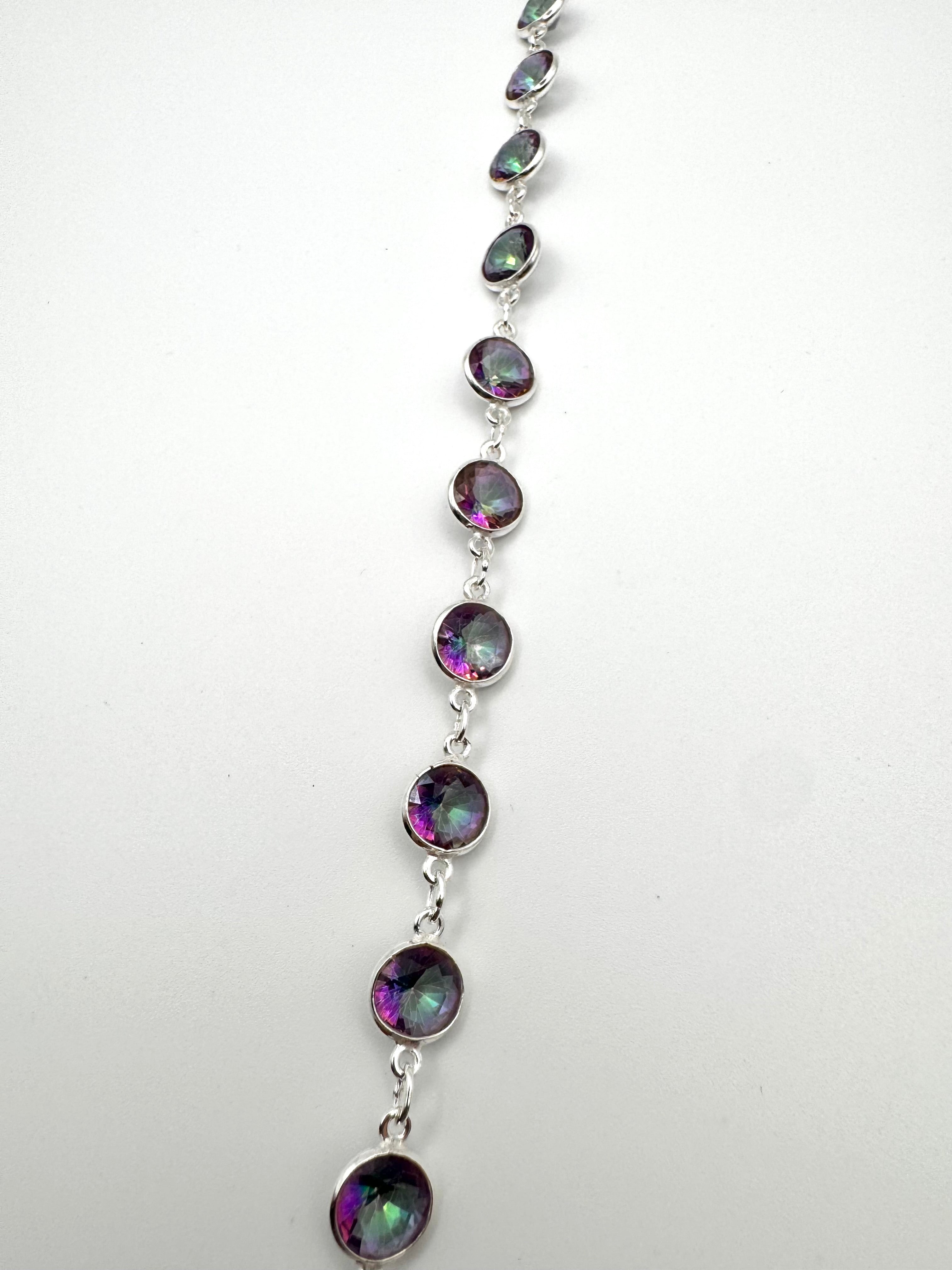 PULSERA TOPACIO MÍSTICO PLATA