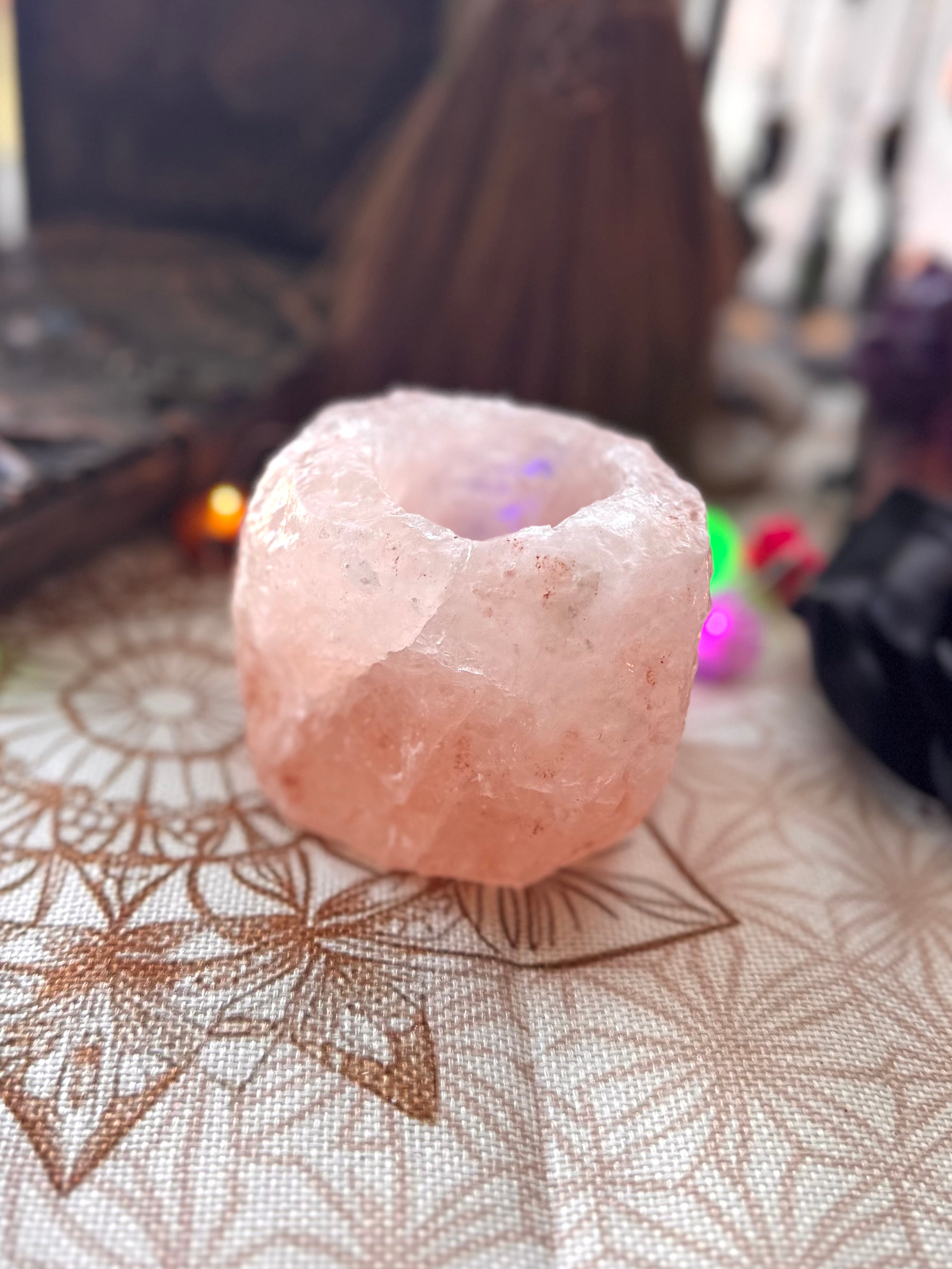 PORTA VELAS DE SAL DEL HIMALAYA