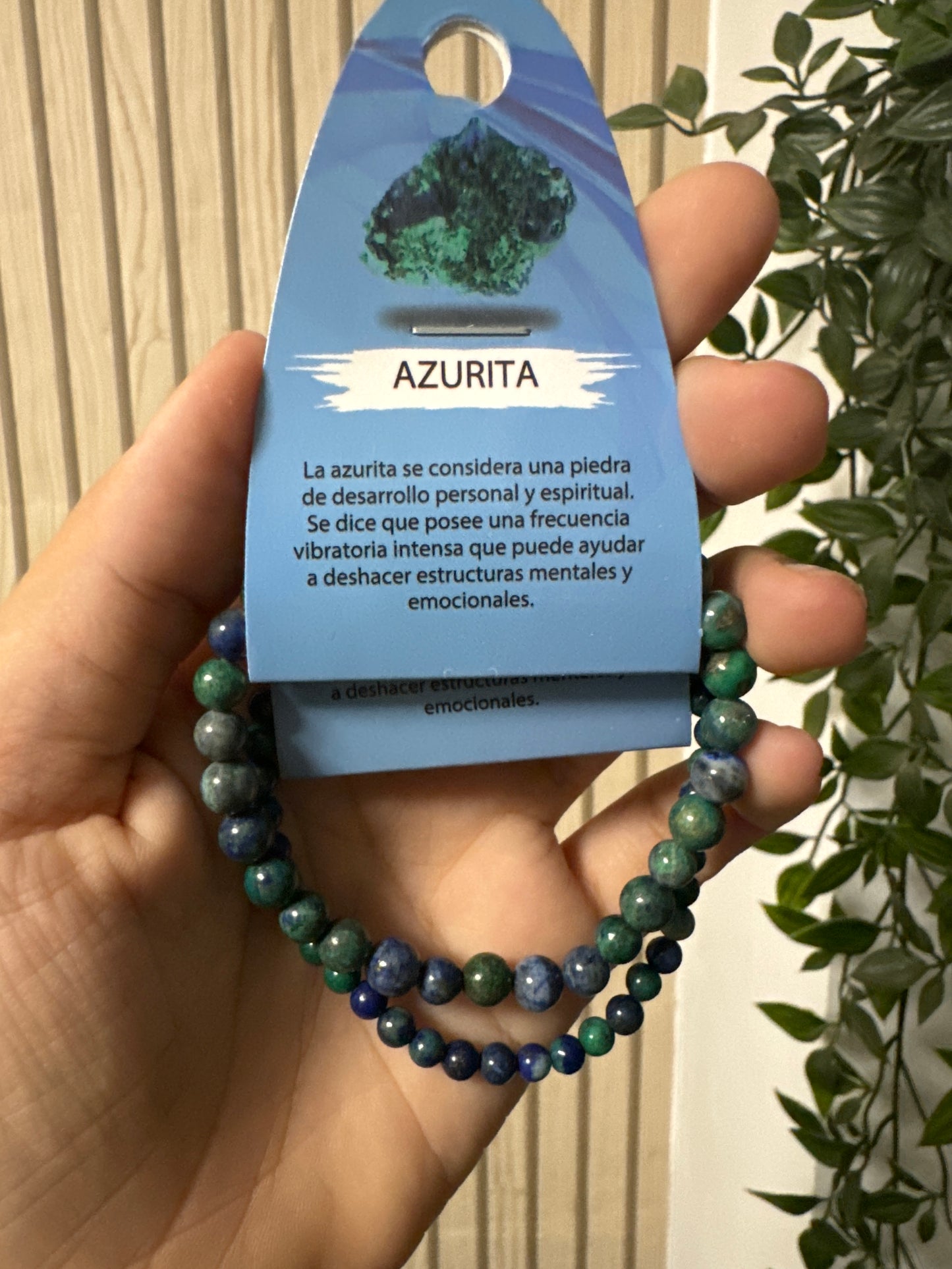 Pulsera de azurita 6mm