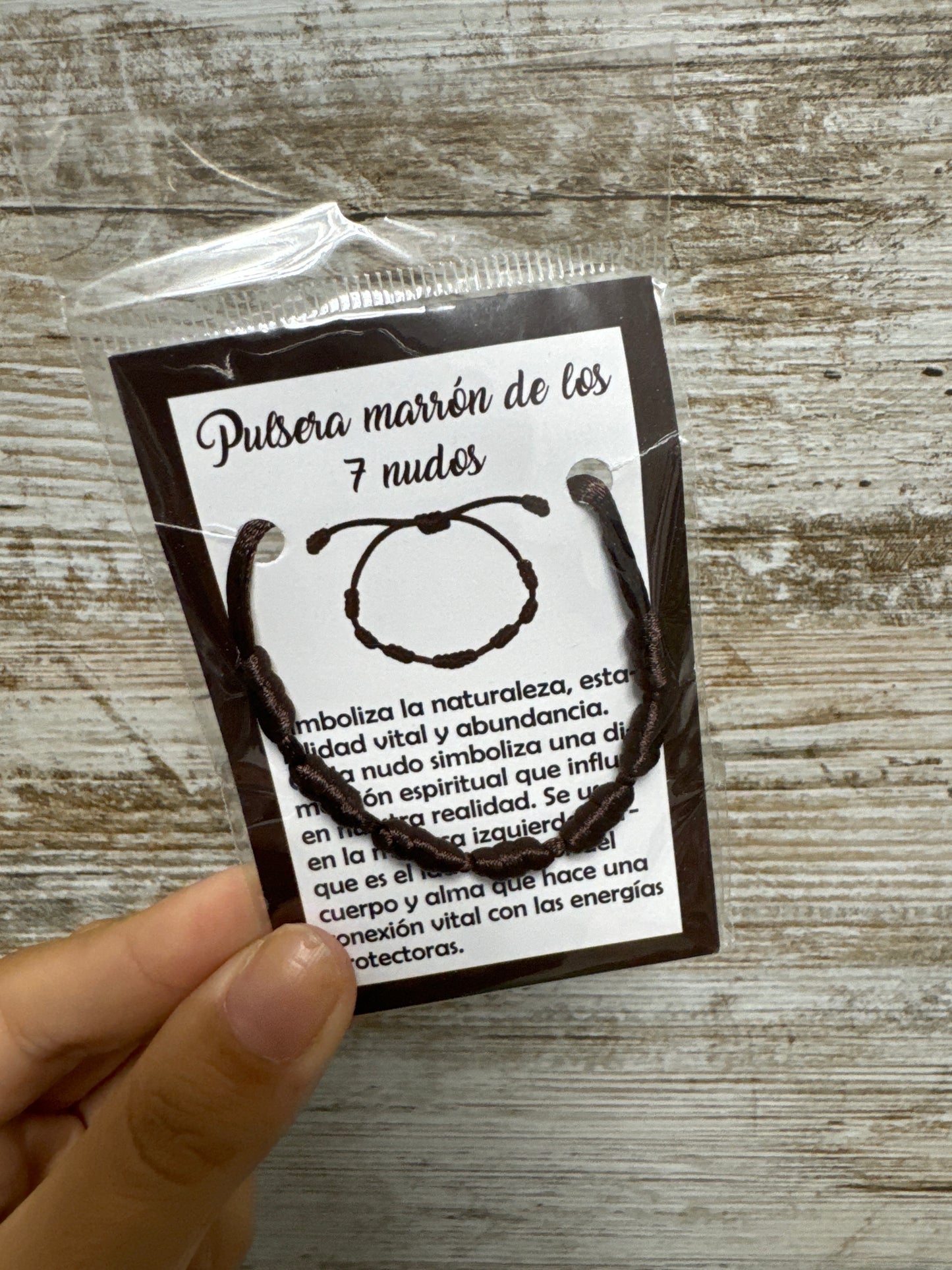 Pulsera 7 nudos marrón