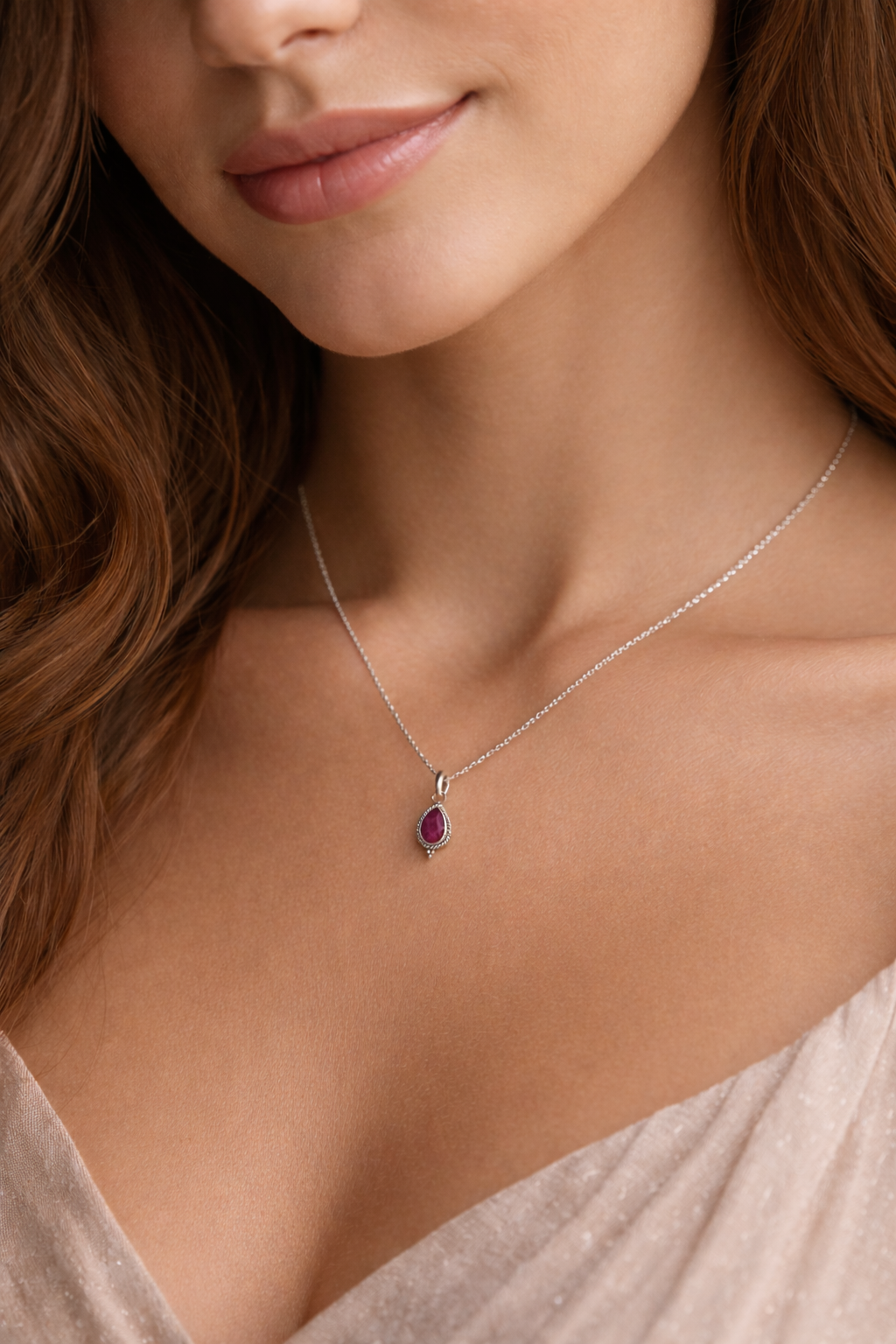 COLGANTE RUBI FACETADO