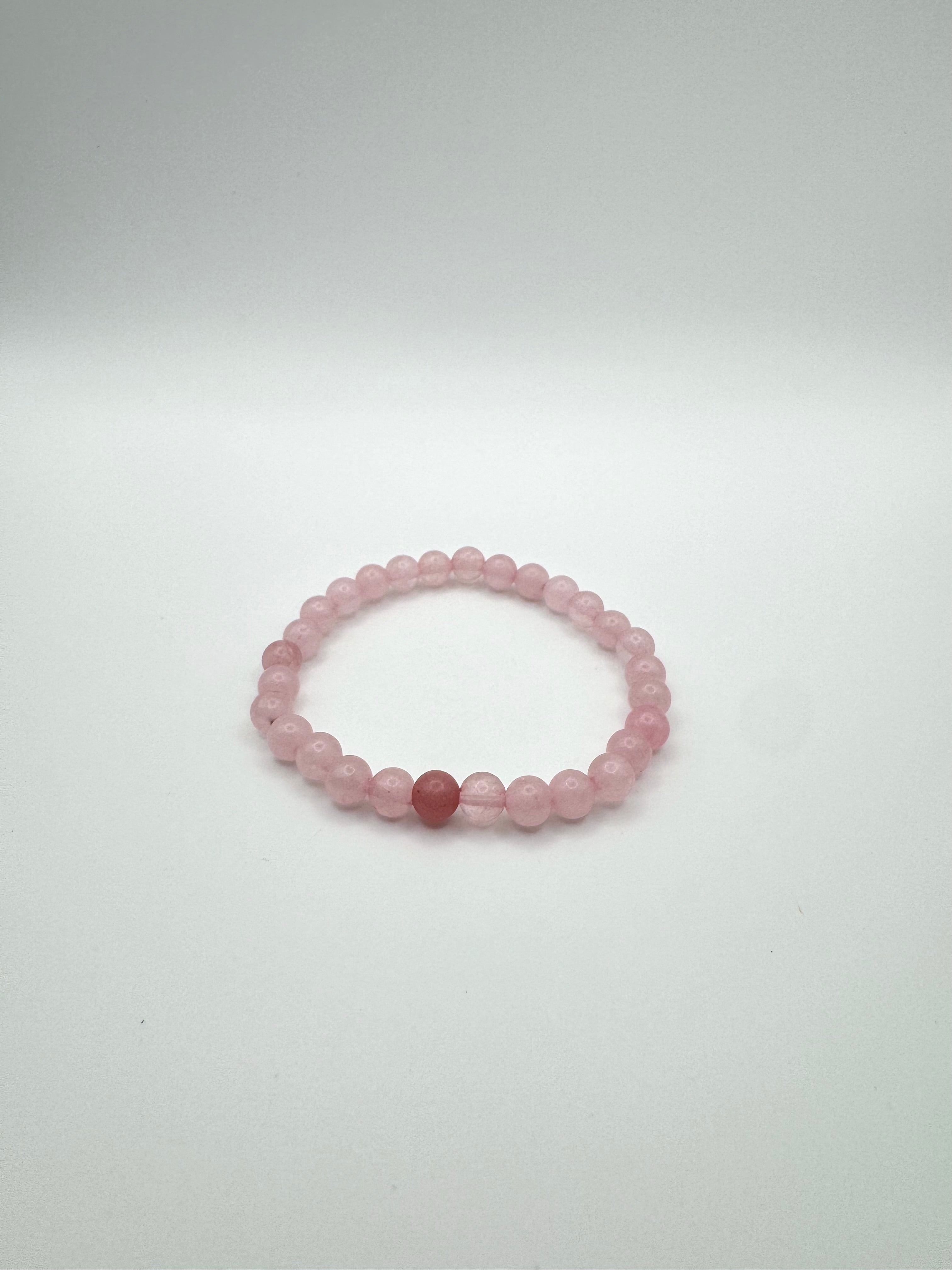PULSERA ELÁSTICA CUARZO ROSA 6MM