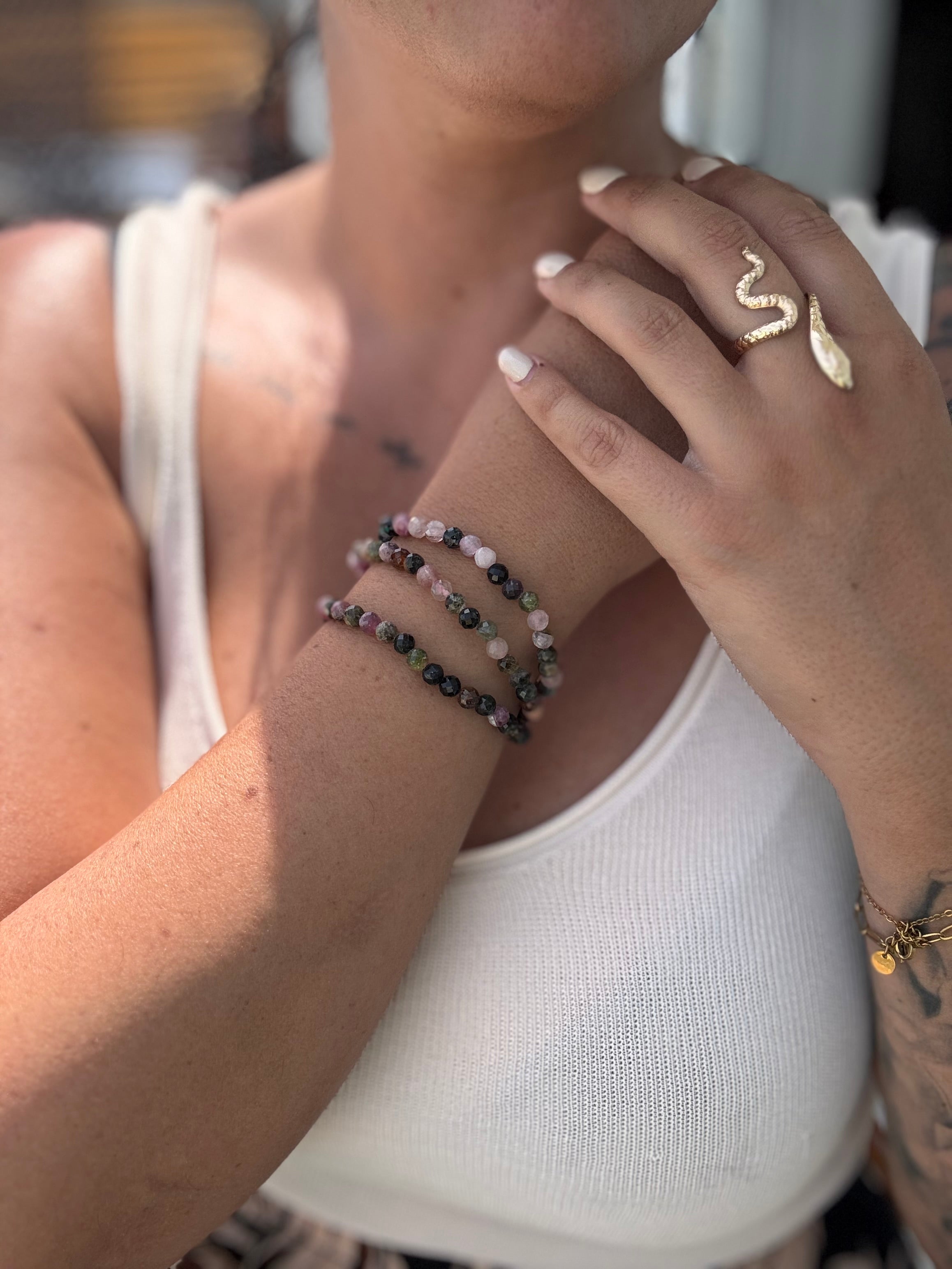 PULSERA FACETADA TURMALINA SANDÍA 5MM | TRANSFORMACIÓN PERSONAL