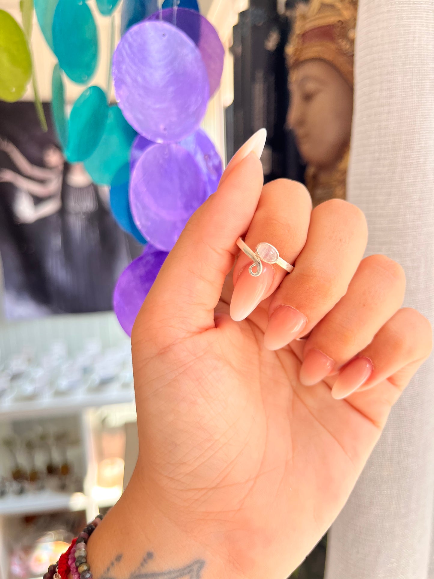 Anillo de plata piedra luna