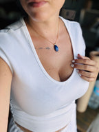 COLGANTE EN ACERO DORADO | FACETADO LAPISLÁZULI | SANACION | DESPERTAR | COMUNICACIÓN