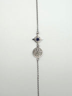 PULSERA DOBLE PROTECCIÓN ACERO CON OJO TURCO