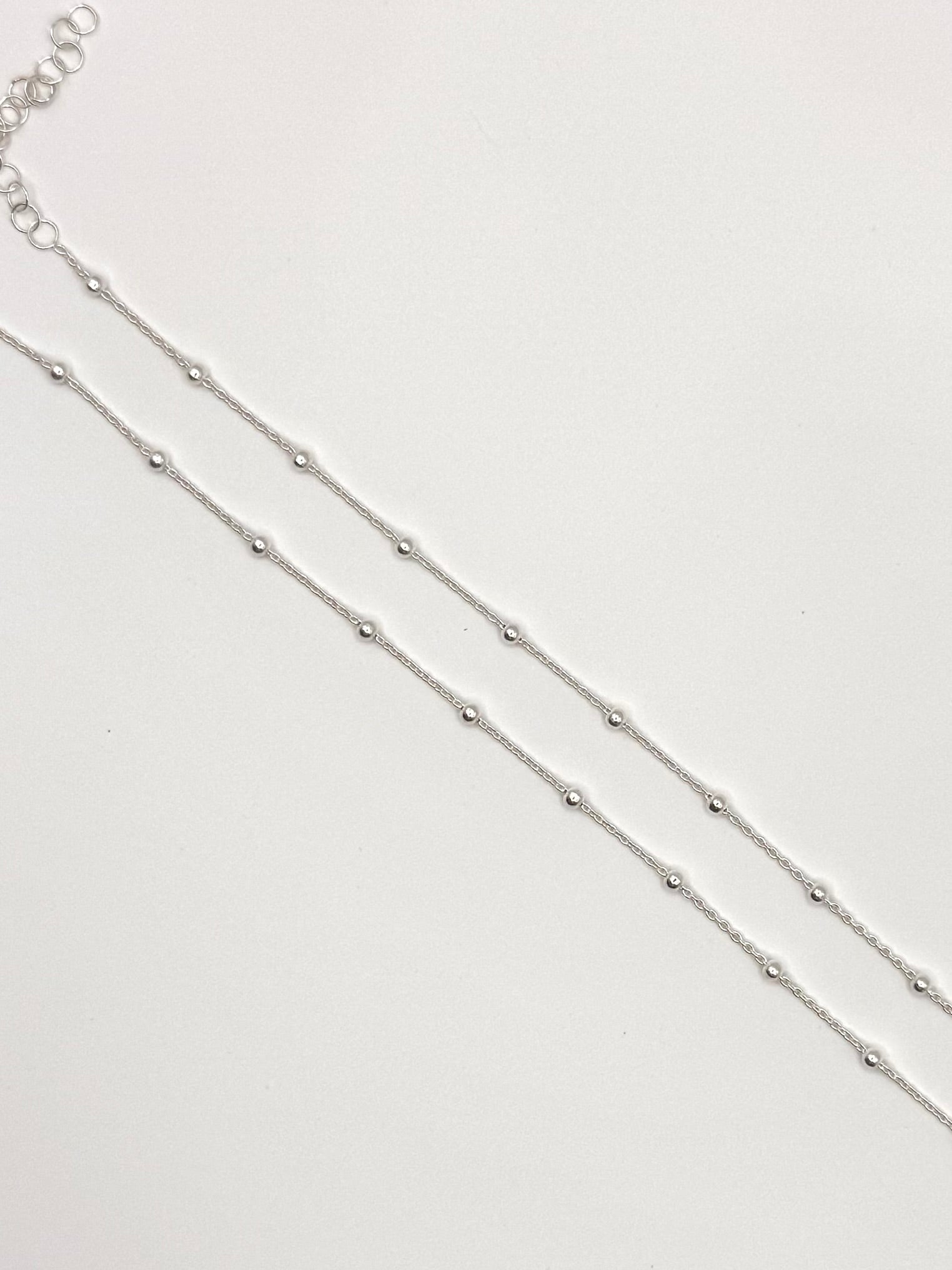 CADENA PLATA BOLITAS 40CM
