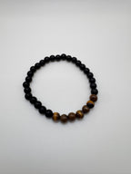 PULSERA OBSIDIANA MATE & OJO TIGRE