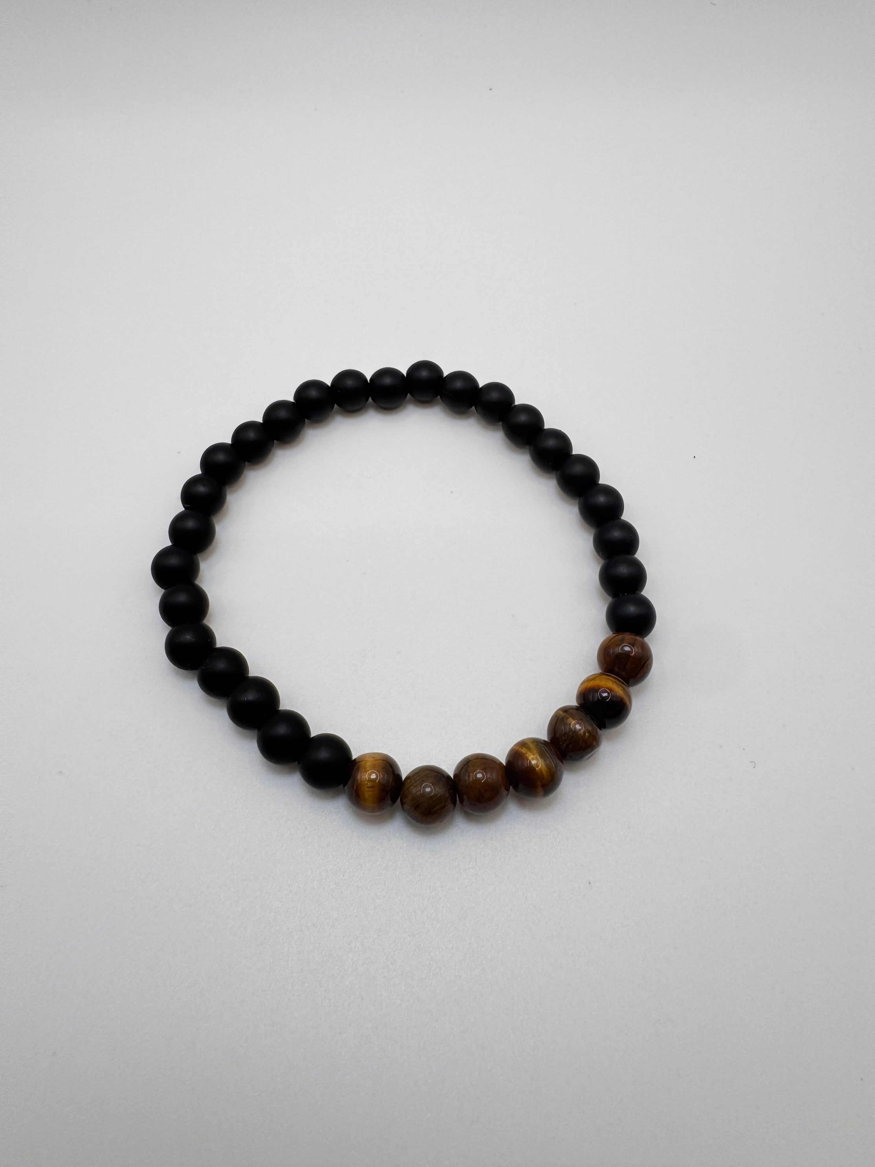 PULSERA OBSIDIANA MATE & OJO TIGRE