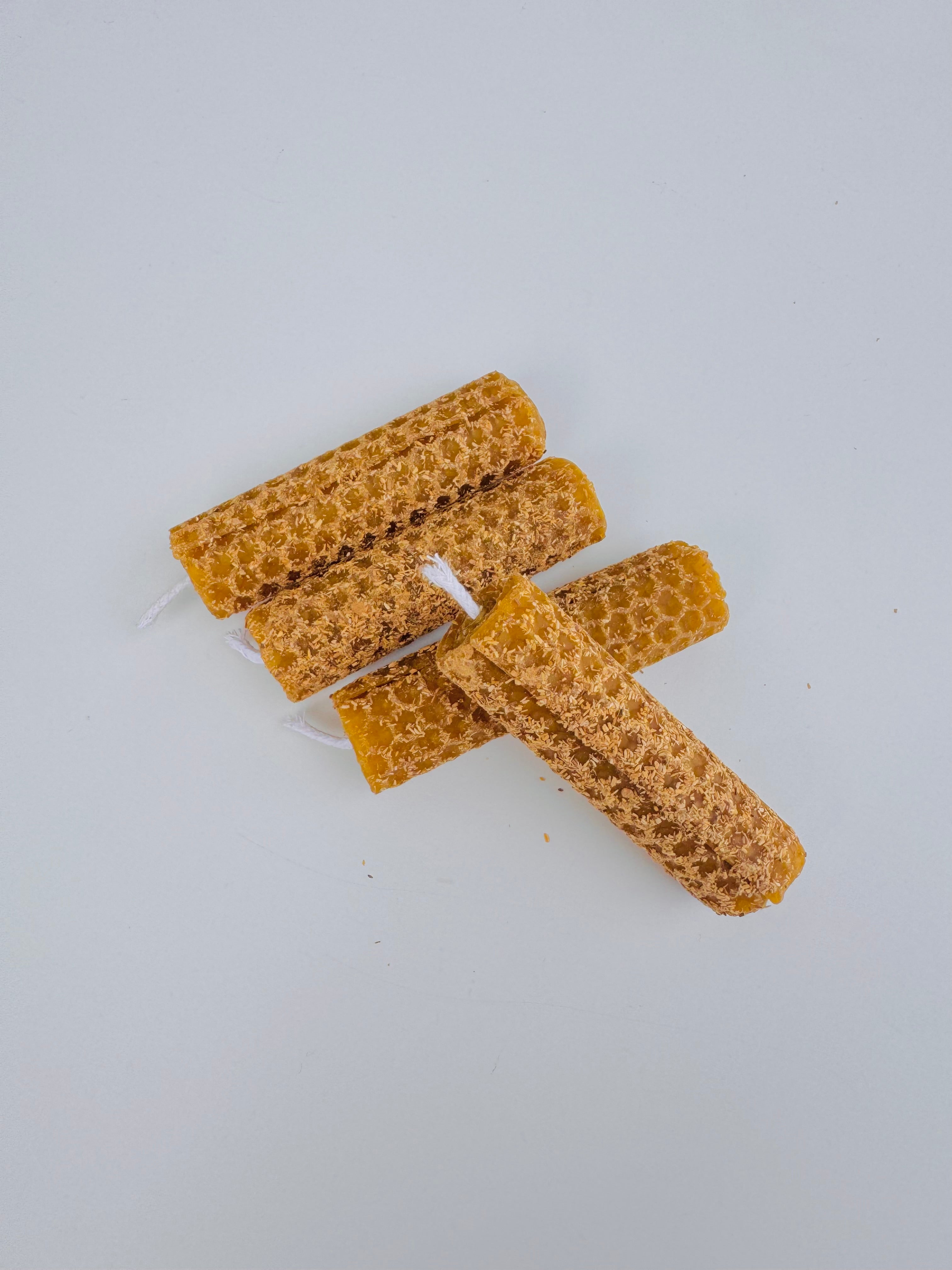 PACK 4 VELAS DE MIEL PALO SANTO | LIMPIEZA ENERGÉTICA