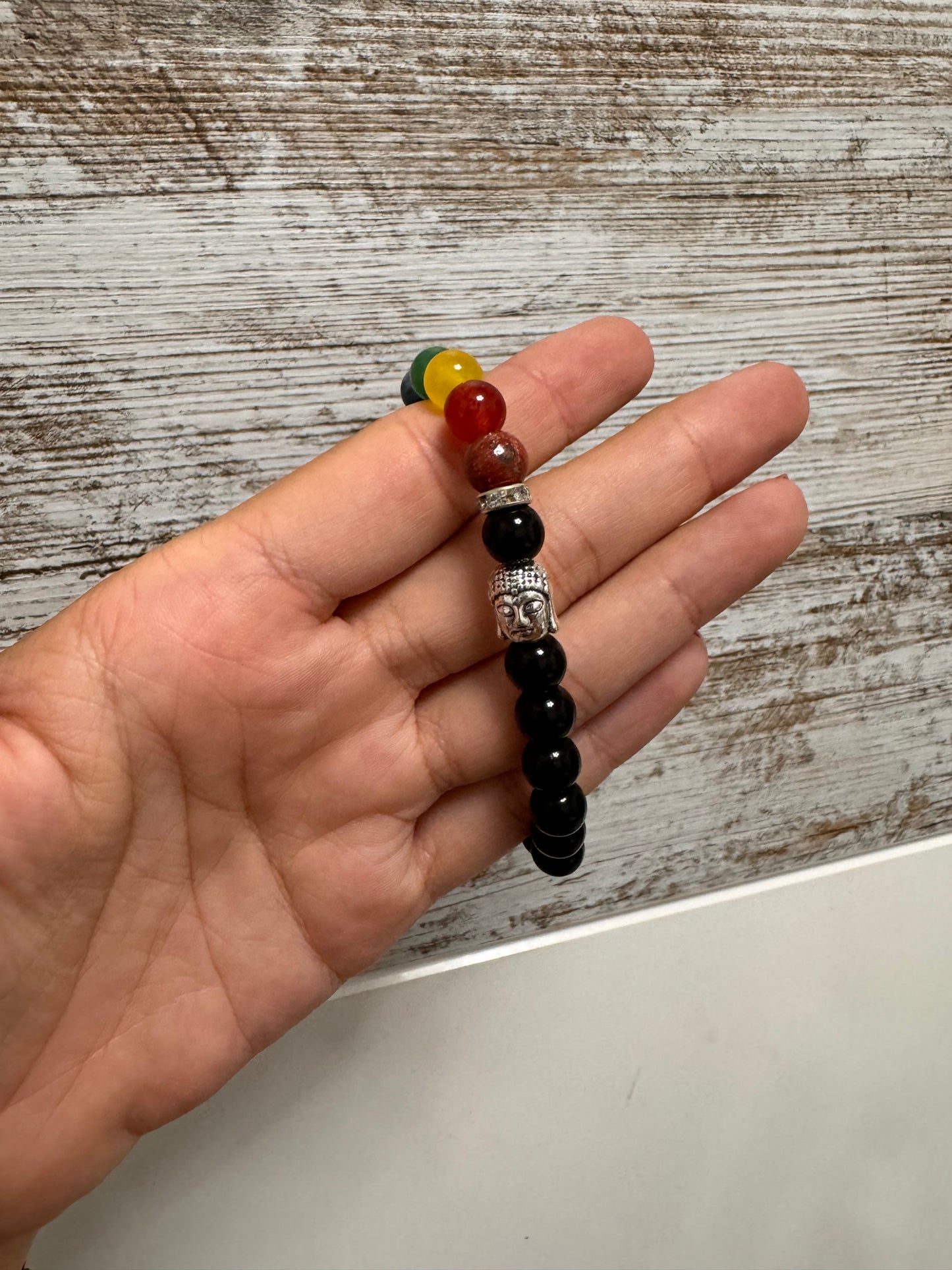 Pulsera obsidiana 7 chakras budha