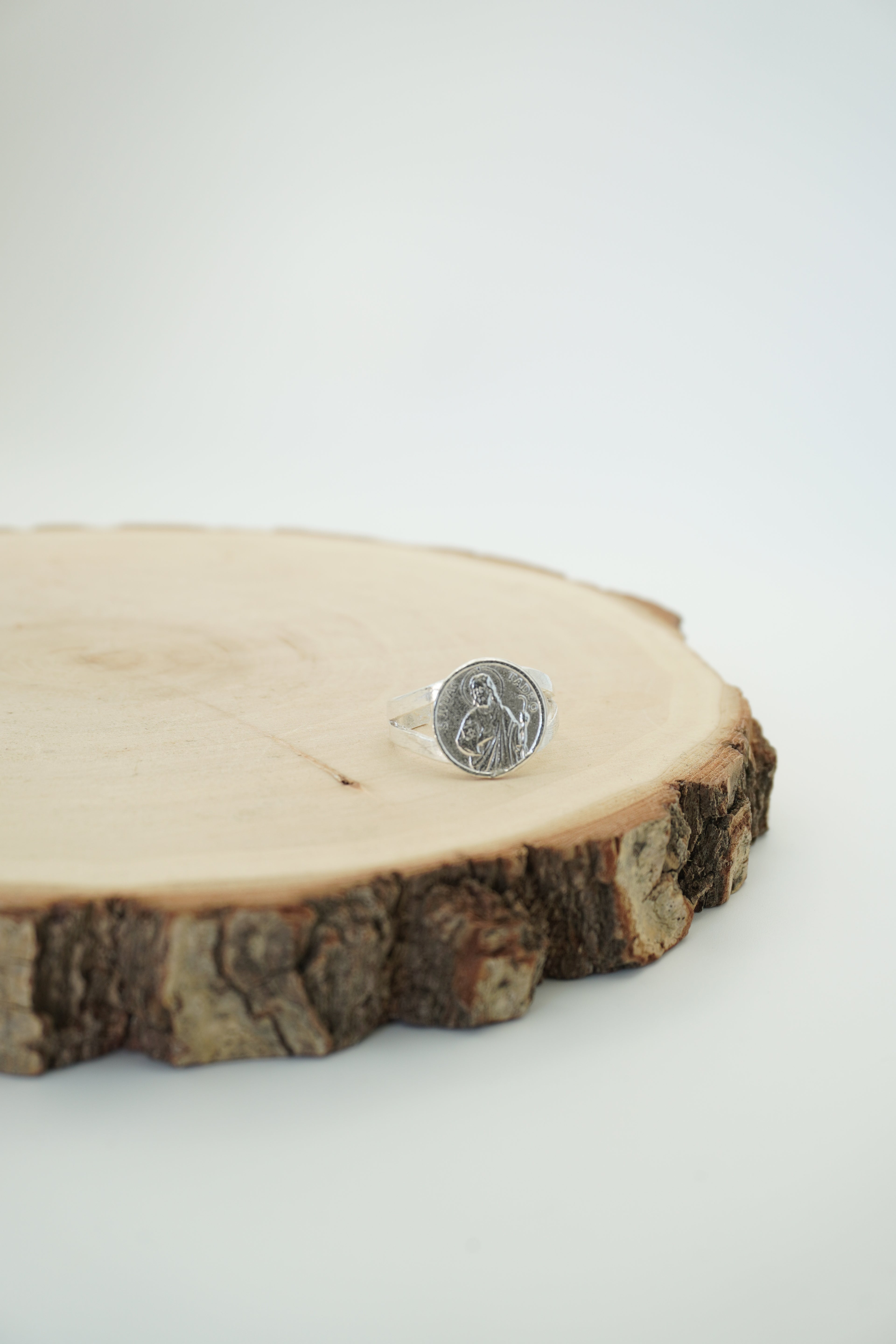 ANILLO SAN JUDAS AJUSTABLE PLATA