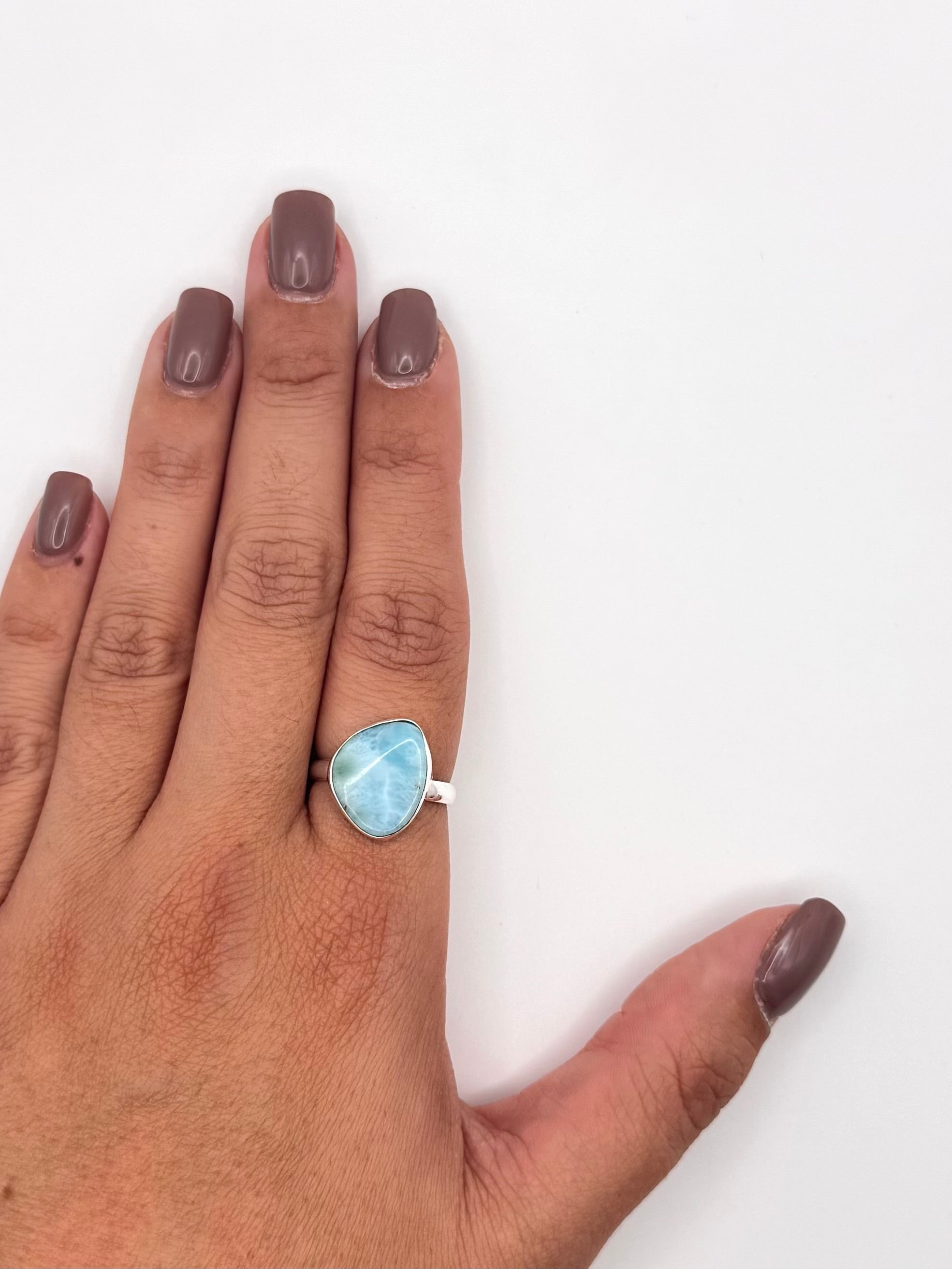 ANILLO PLATA LARIMAR AJUSTABLE | ELIGE MODELO