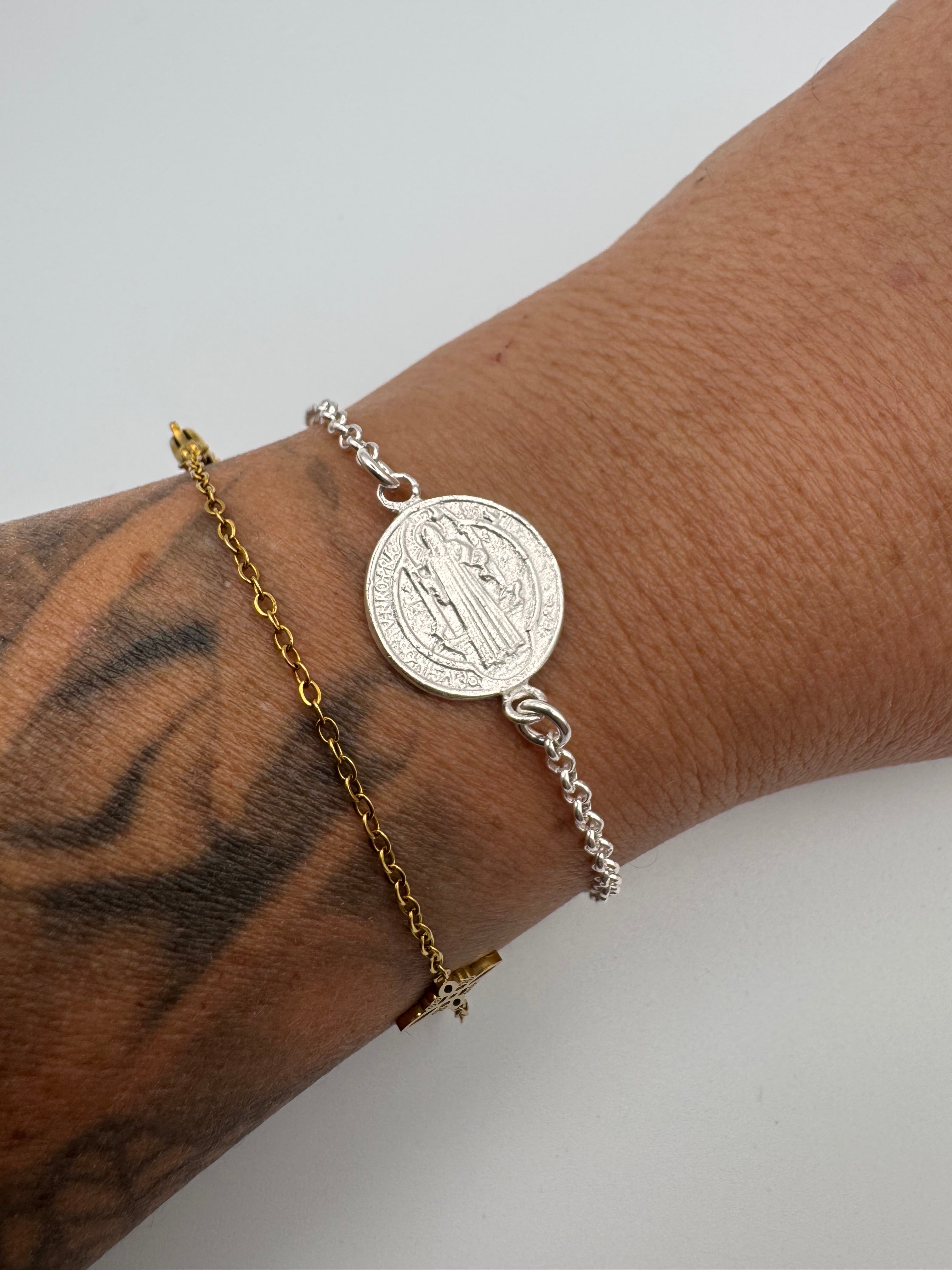 PULSERA DE PLATA | SAN BENITO | 20cm