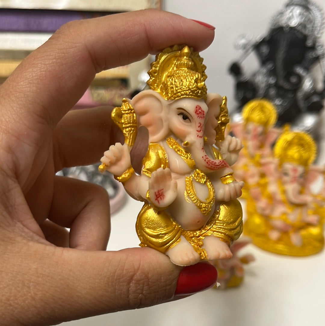 Ganesha abrecaminos dorado 6,5 cm