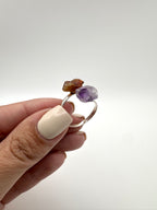 ANILLO CITRINO Y AMATISTA AJUSTABLE