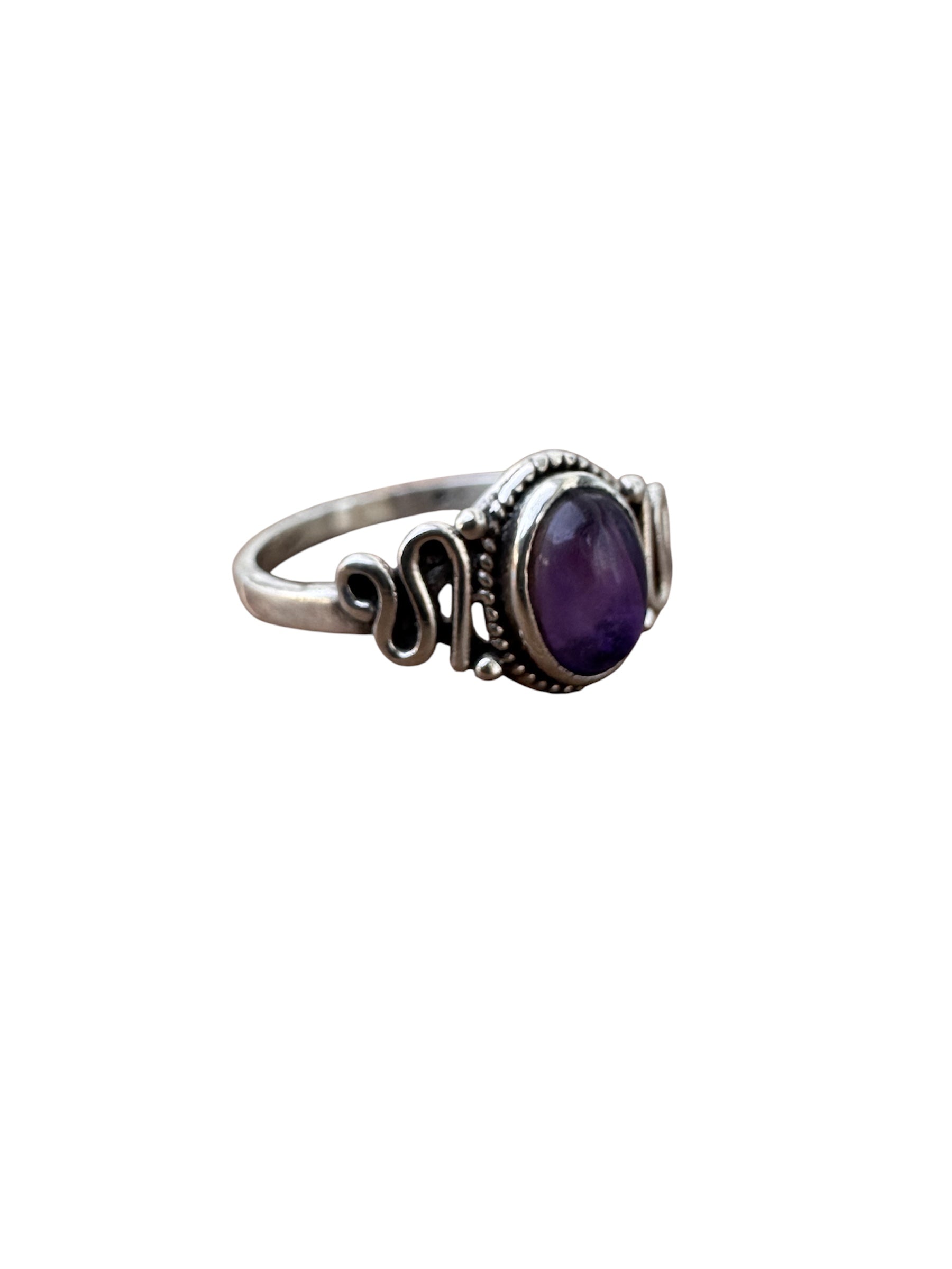 ANILLO BOHEMIO PLATA | AMATISTA T16