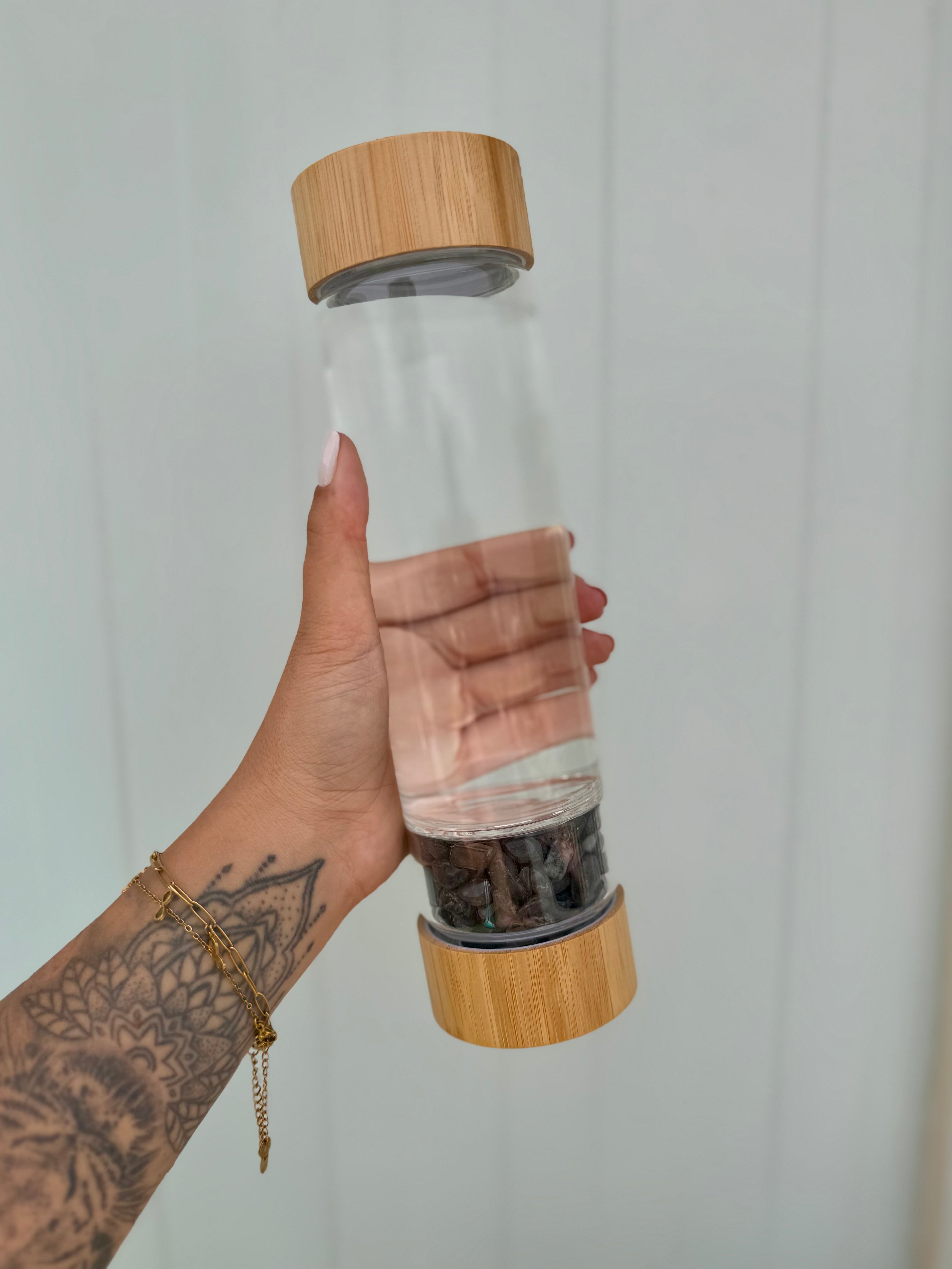 BOTELLA CRISTAL BAMBÚ + 1 BOLSA DE CHIPS 100g A ELEGIR