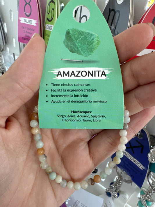 Pulsera amazonita 5mm