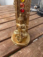 PORTA INCIENSO 7 CHAKRAS DORADO