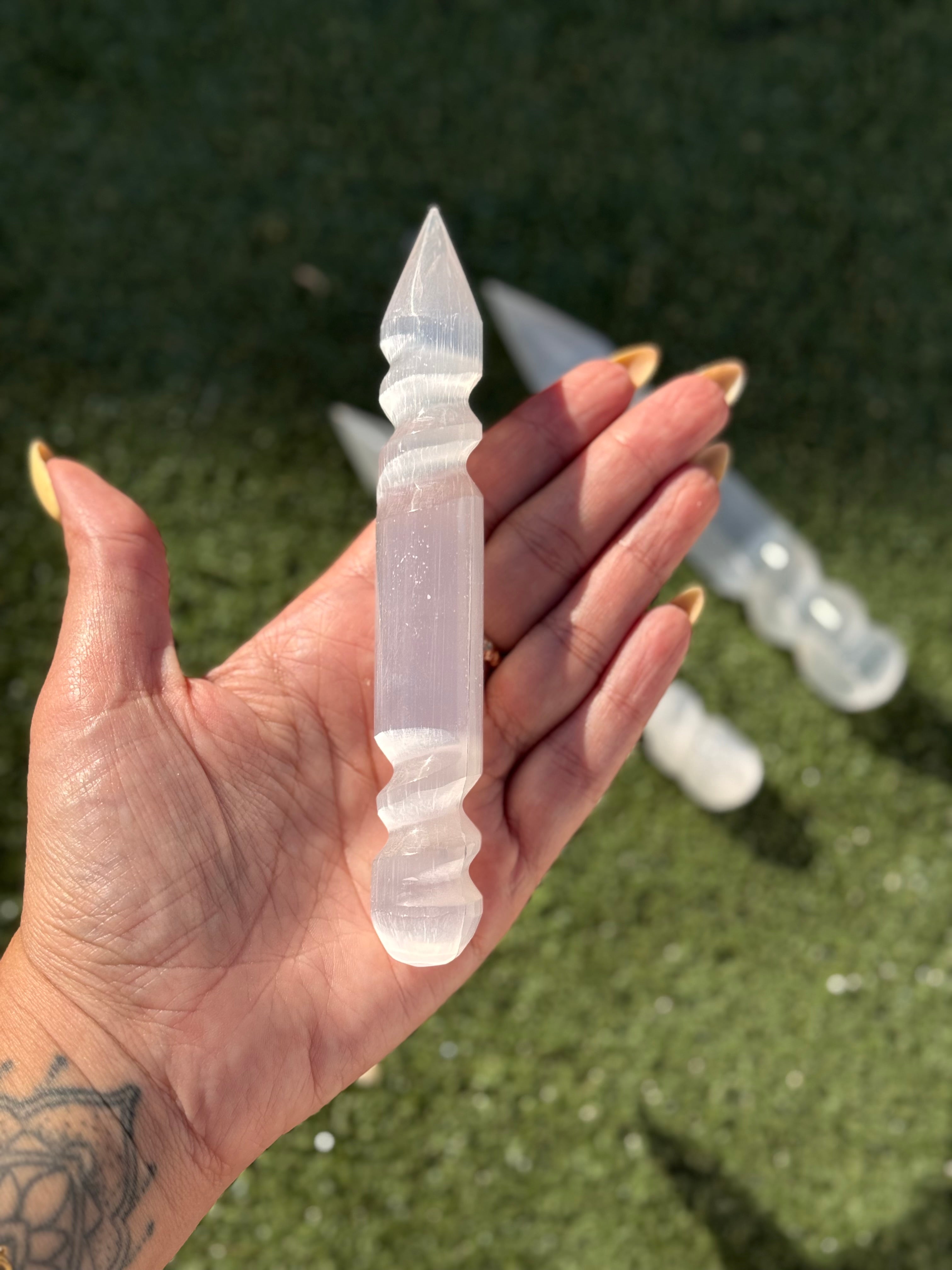 BARRA ESPIRAL SELENITA ESPECIAL LIMPIEZA ENERGÉTICA