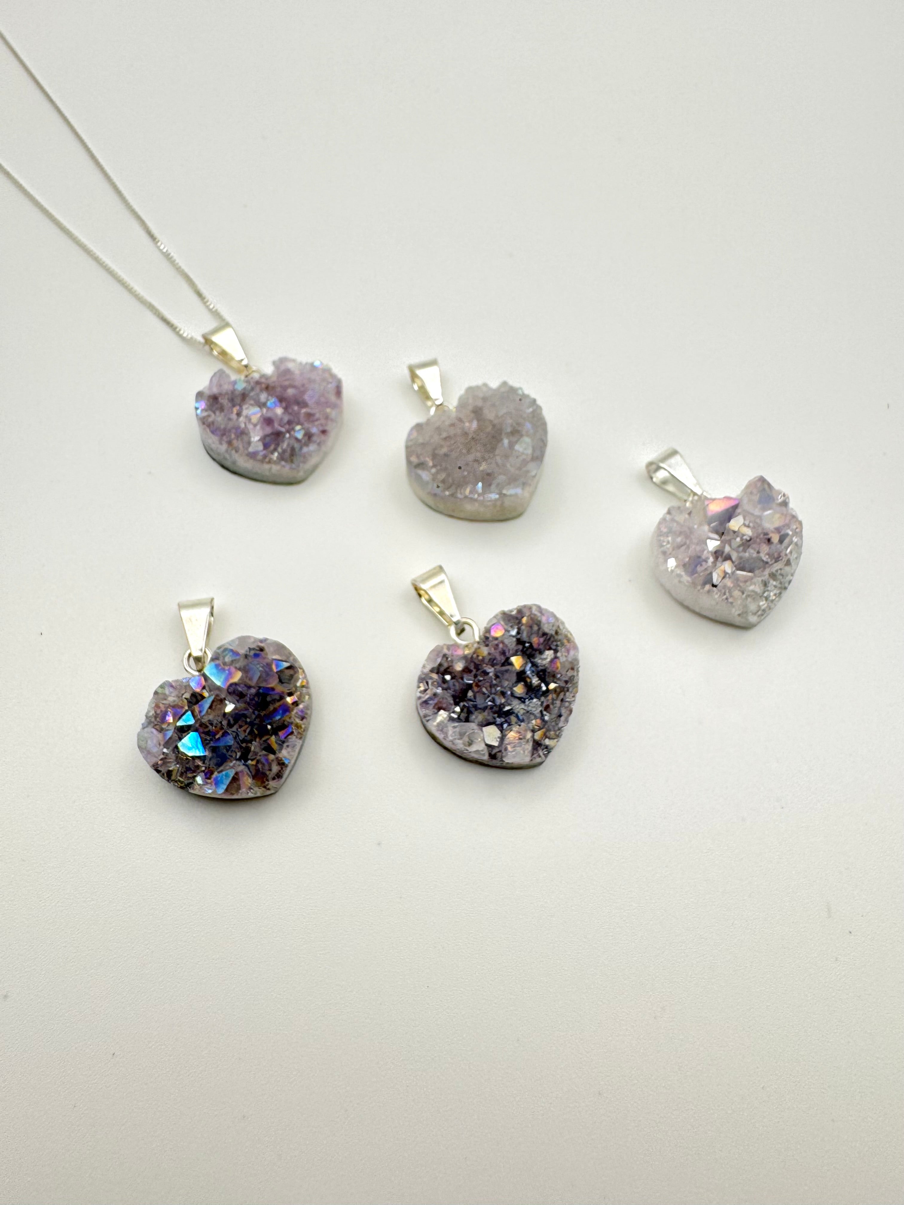 COLGANTE CORAZÓN DRUSA AQUA AURA | ENERGÍA ESPIRITUAL ELEVADA