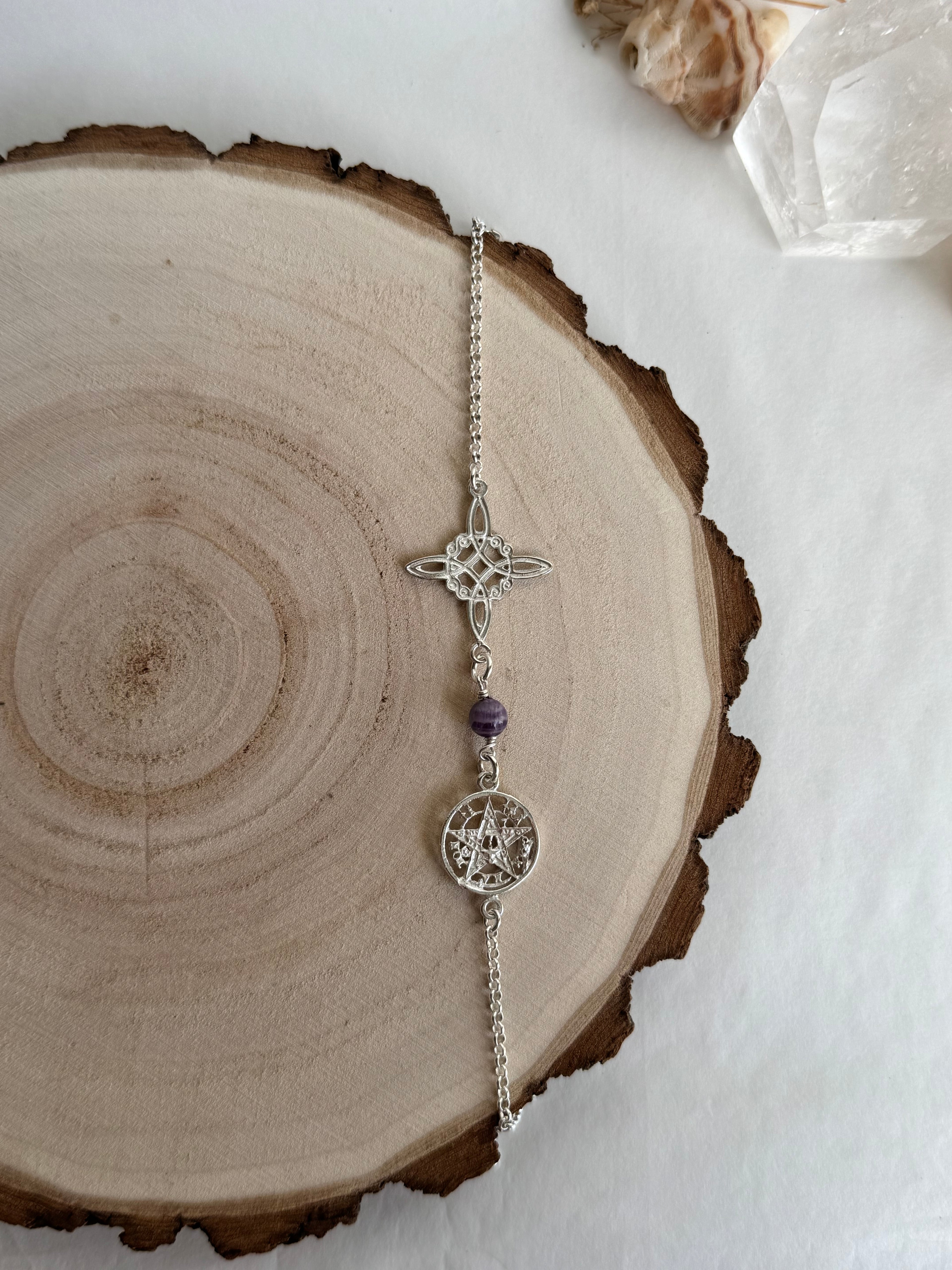 PULSERA DOBLE PROTECCIÓN CON AMATISTA