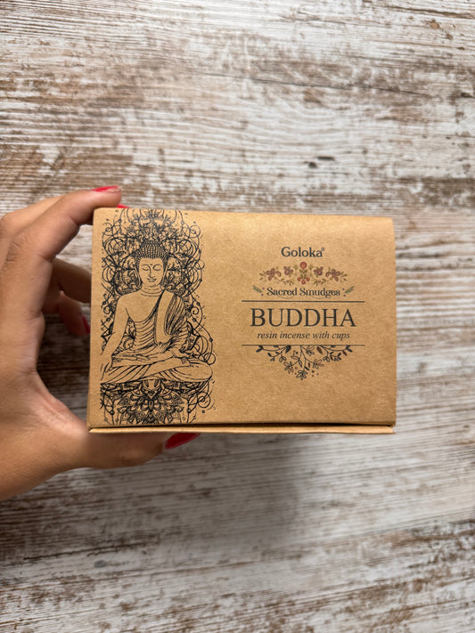 Caja copas carbón con resina Budha